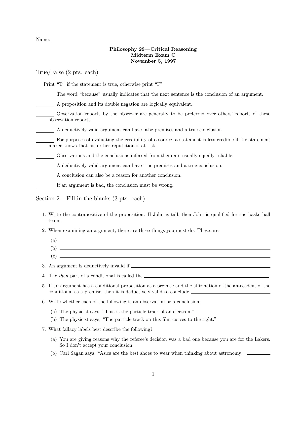 LaTeX-Vorlage Philosophy midterm exam (examdesign C), Seite 5 von 6
