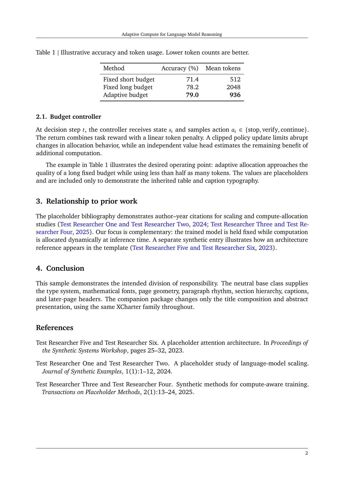 Clean technical report and preprint LaTeX template, page 2 of 2