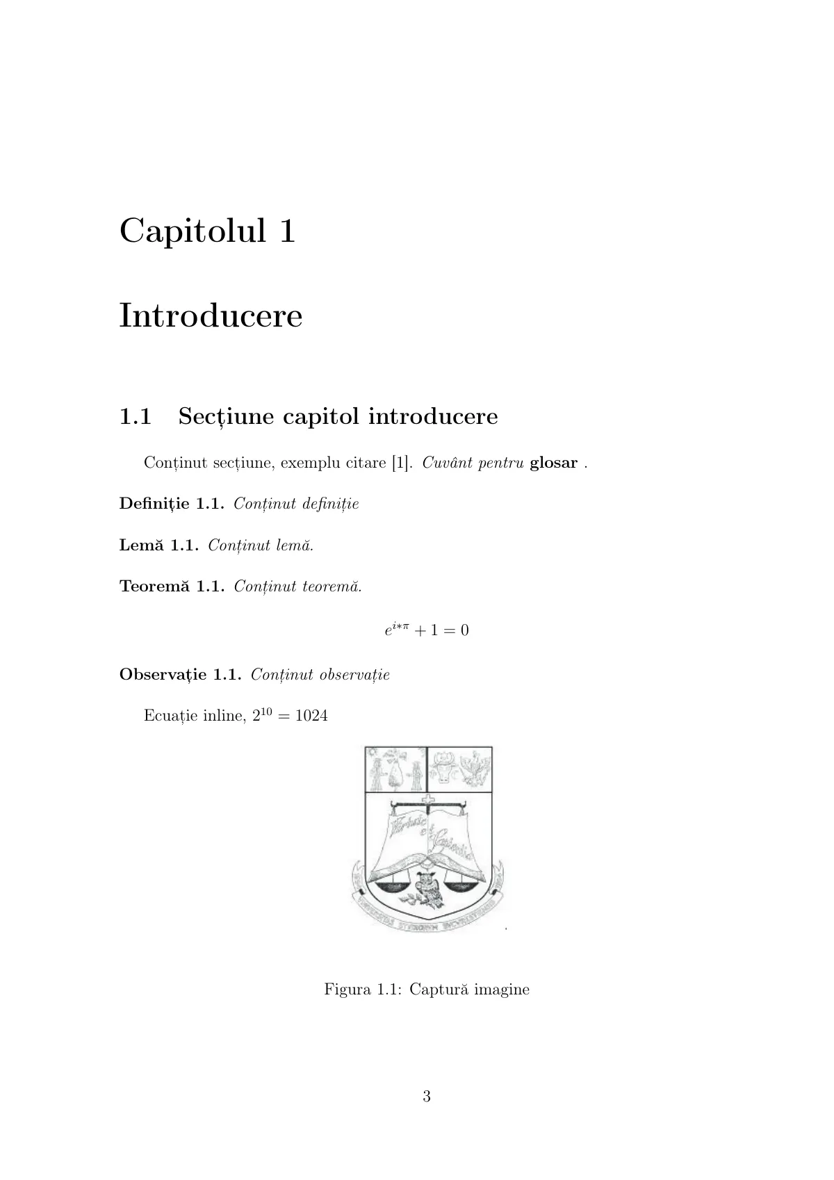 Romanian bachelor's or master's thesis LaTeX template, page 4 of 9