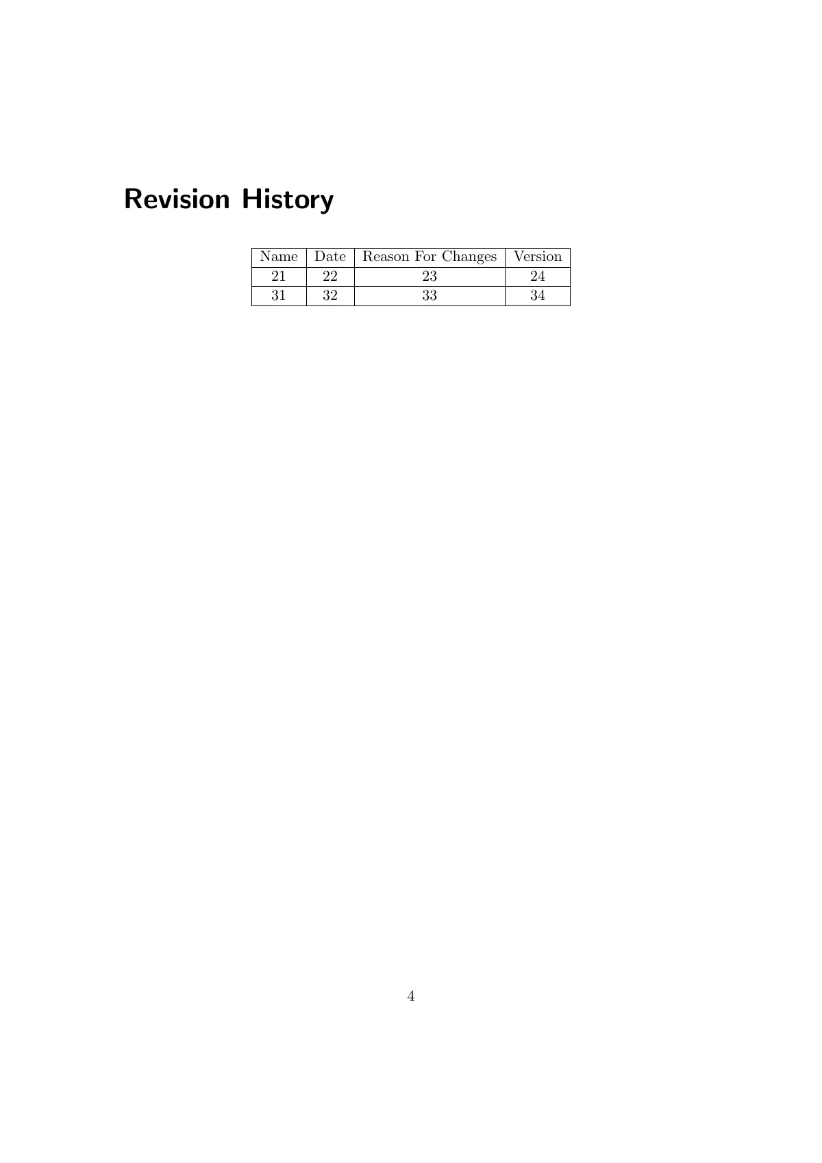 Software Requirements Specification (IEEE) LaTeX template, page 4 of 13