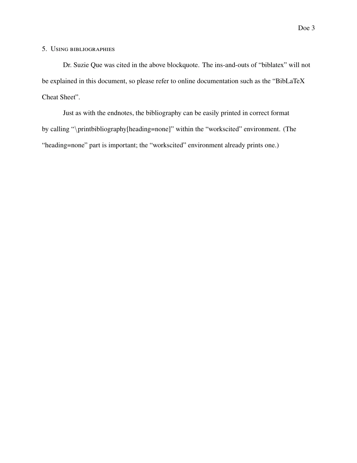 MLA format essay LaTeX template, page 3 of 5