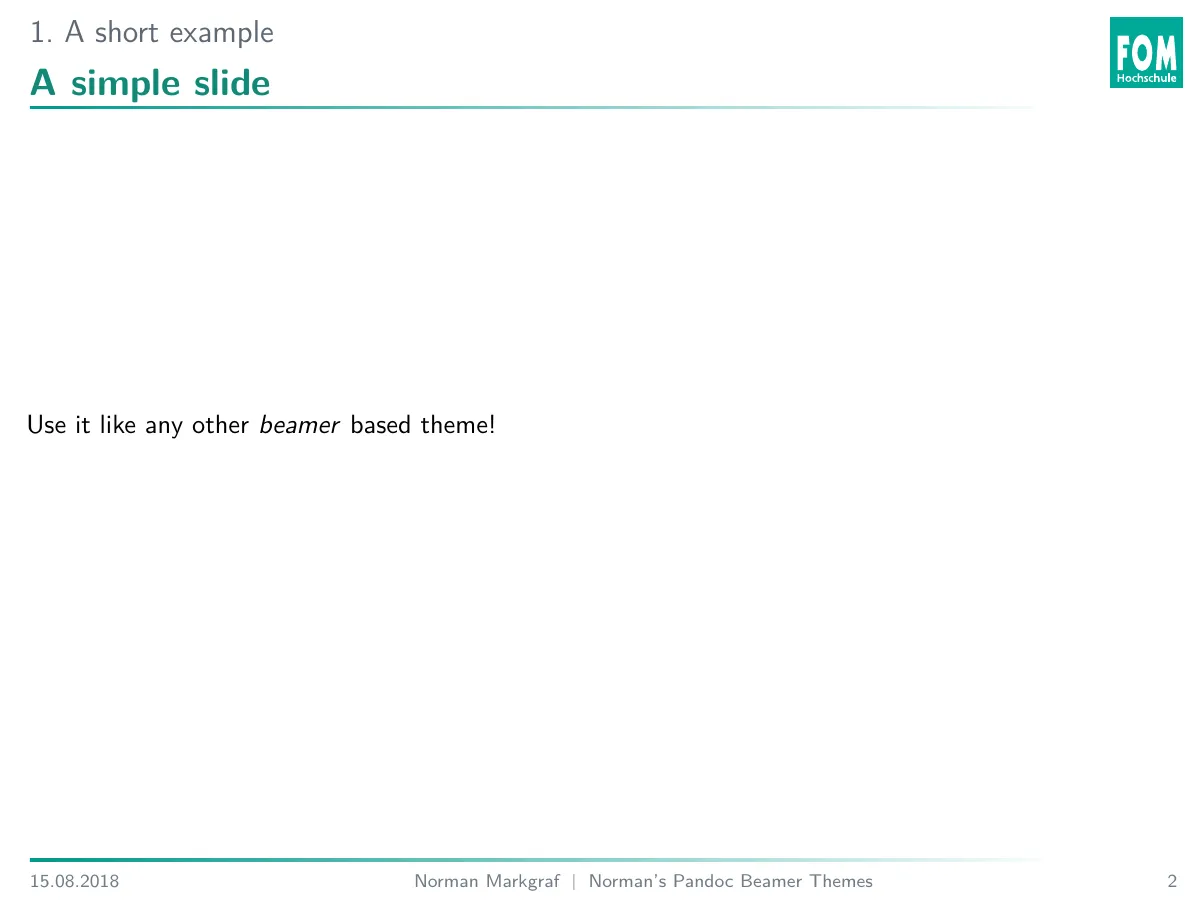 Plantilla de LaTeX Pandoc Beamer themes example (NPBT), página 2 de 4