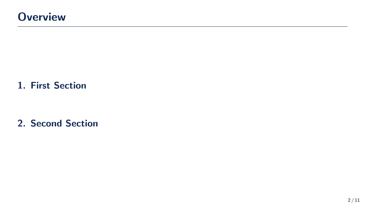 SimplePlus minimalist Beamer theme LaTeX template, page 2 of 11