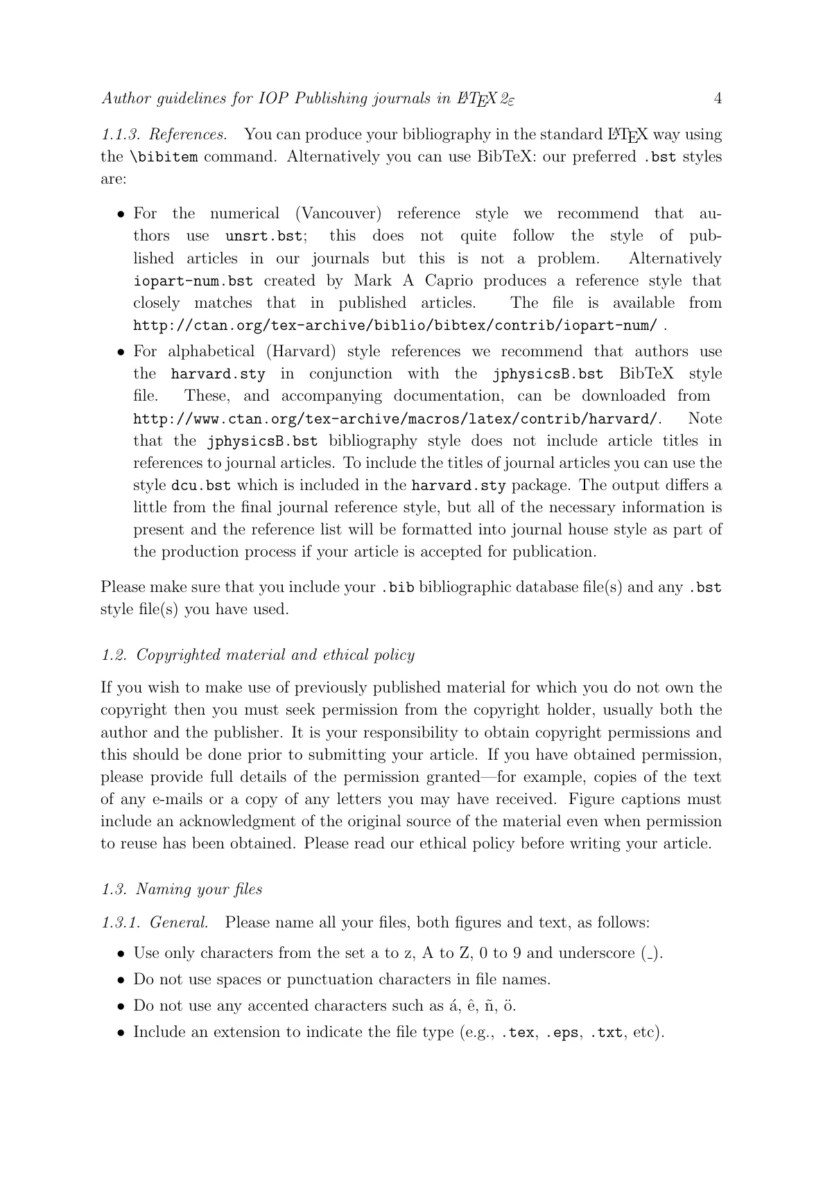 LaTeX-mallen Riktlinjer för artiklar i IOP Publishing-tidskrifter, sida 4 av 30