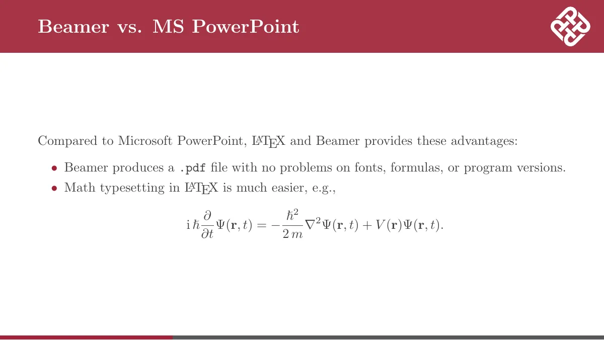 Hong Kong PolyU Beamer theme LaTeX template, page 4 of 16