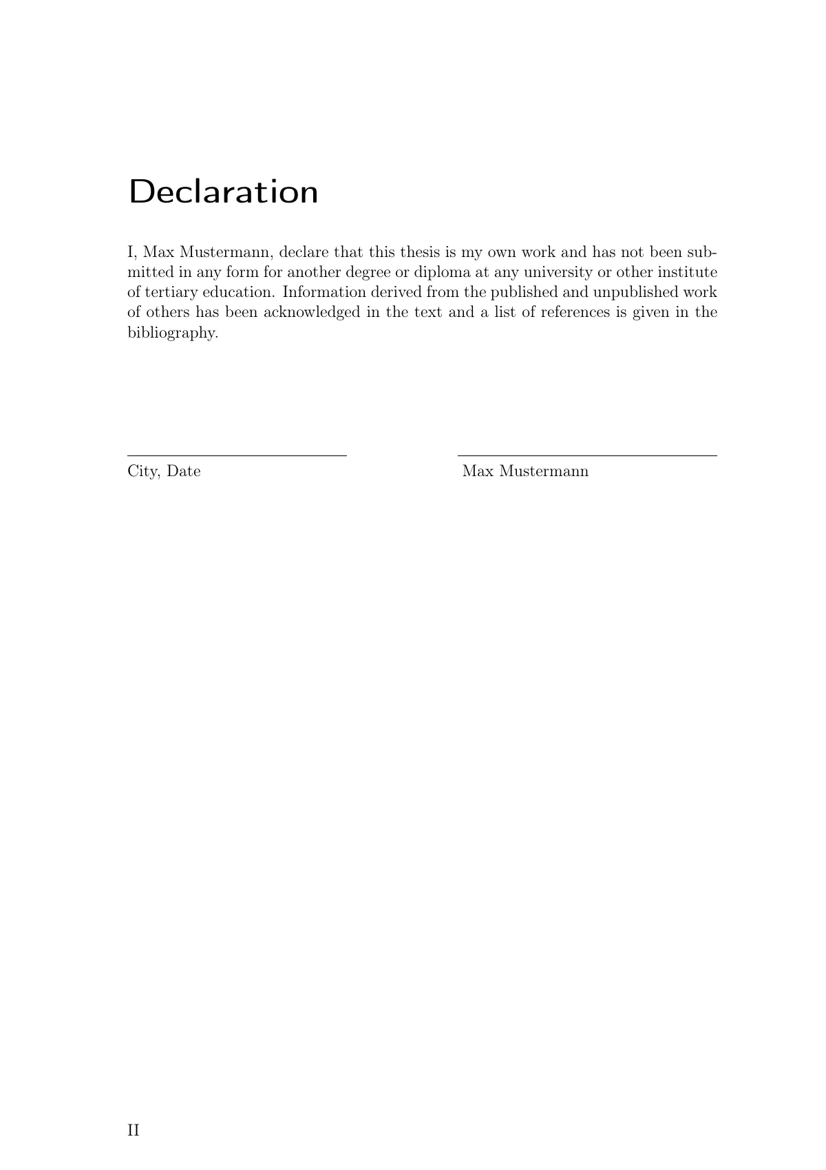 FH Kiel bachelor's thesis, computer science LaTeX template, page 3 of 13