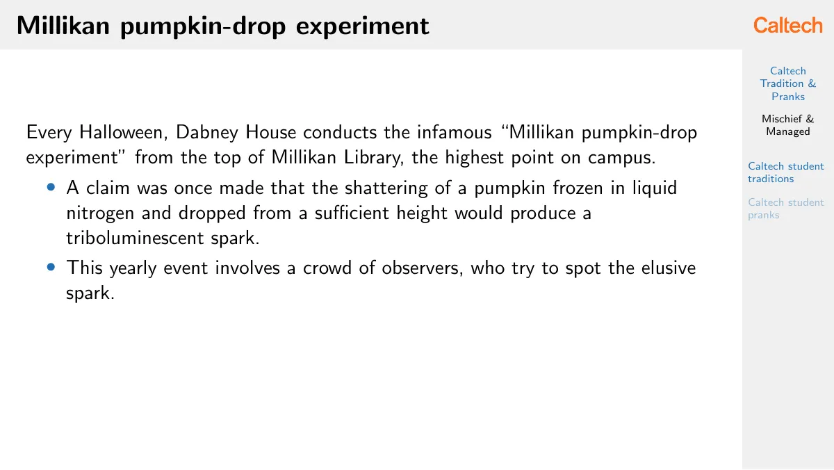 Caltech Beamer presentation theme LaTeX template, page 5 of 9