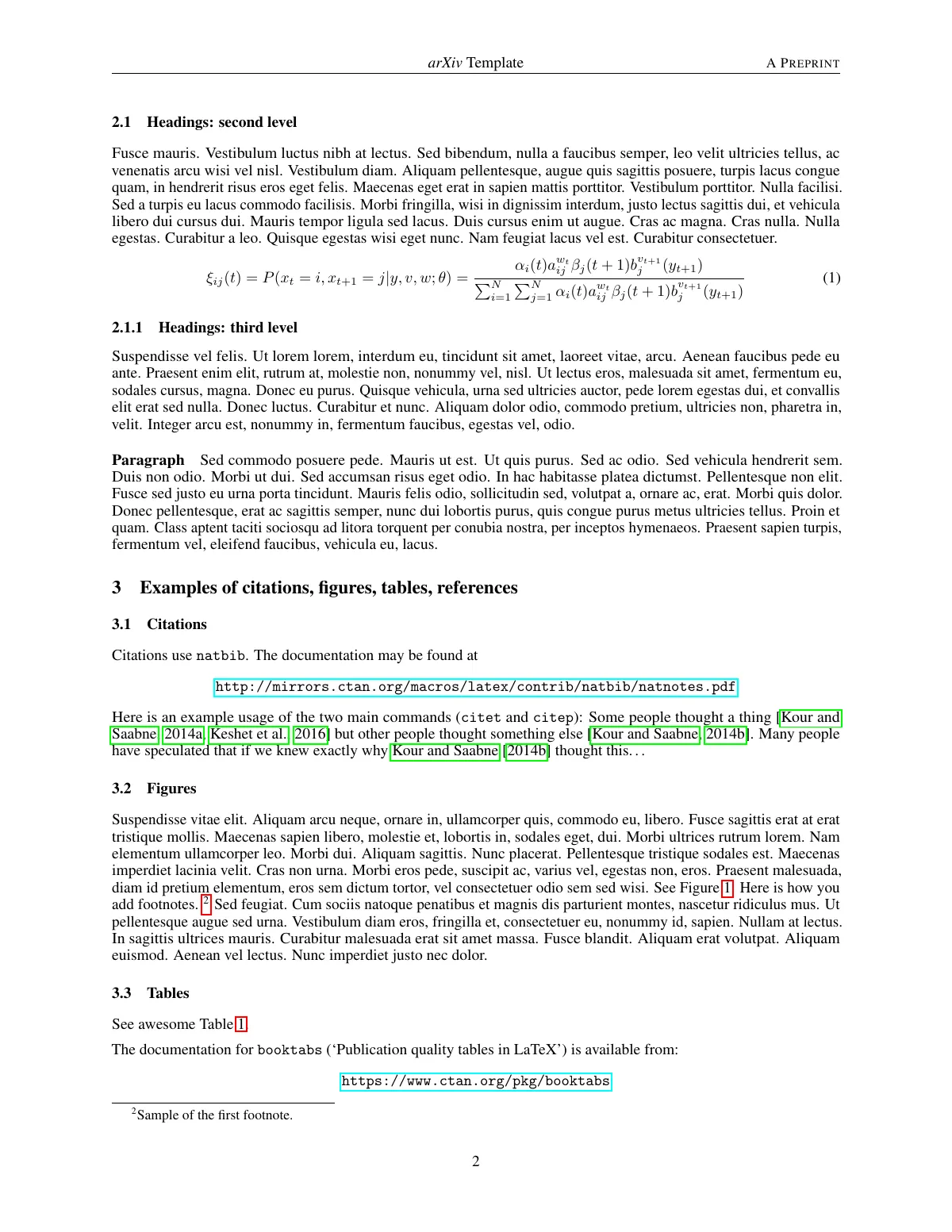 arXiv-style preprint paper, NeurIPS-based LaTeX template, page 2 of 3