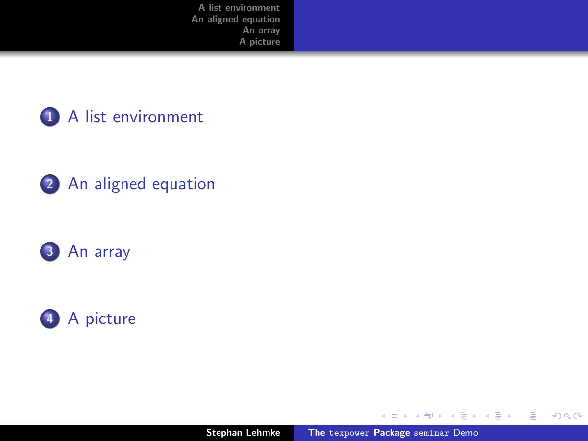 LaTeX-Vorlage Beamer-Folien mit Emulation von texpower, Seite 2 von 56
