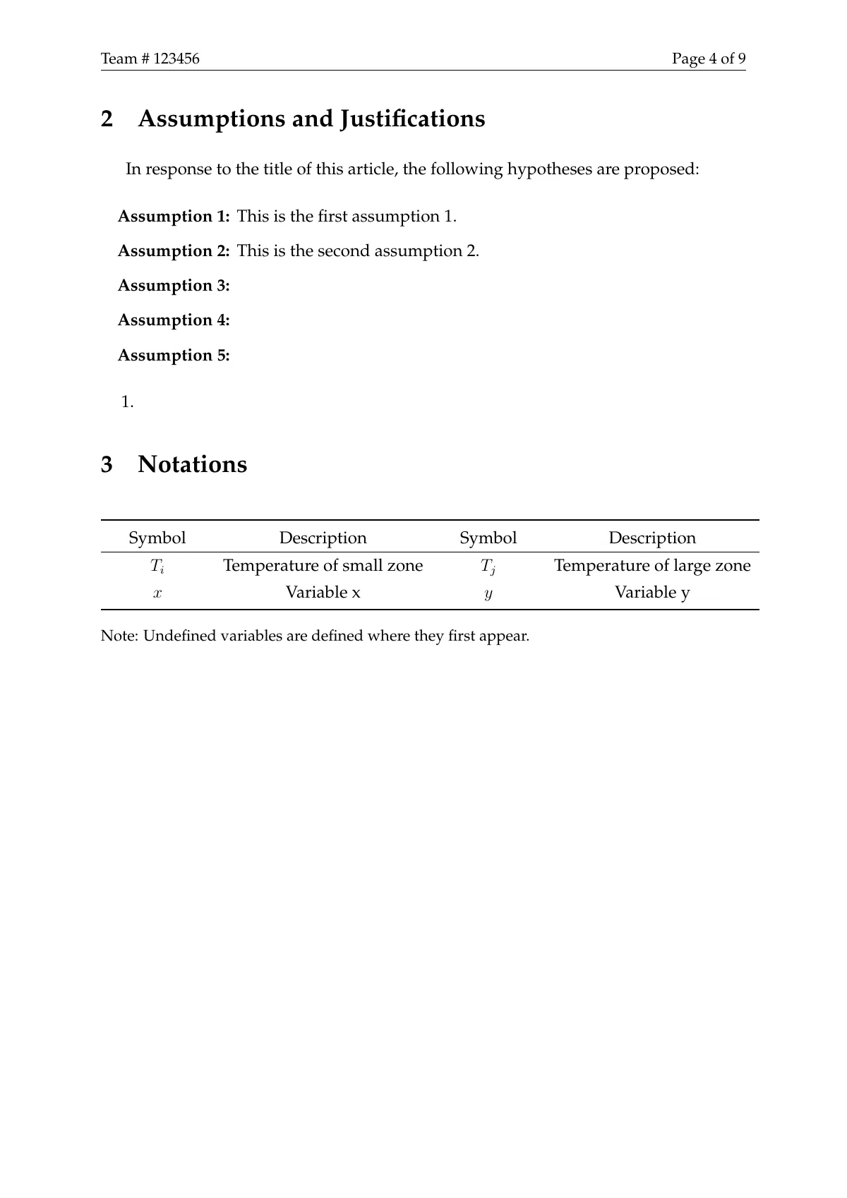 MCM/ICM mathematical modelling contest paper LaTeX template, page 4 of 11