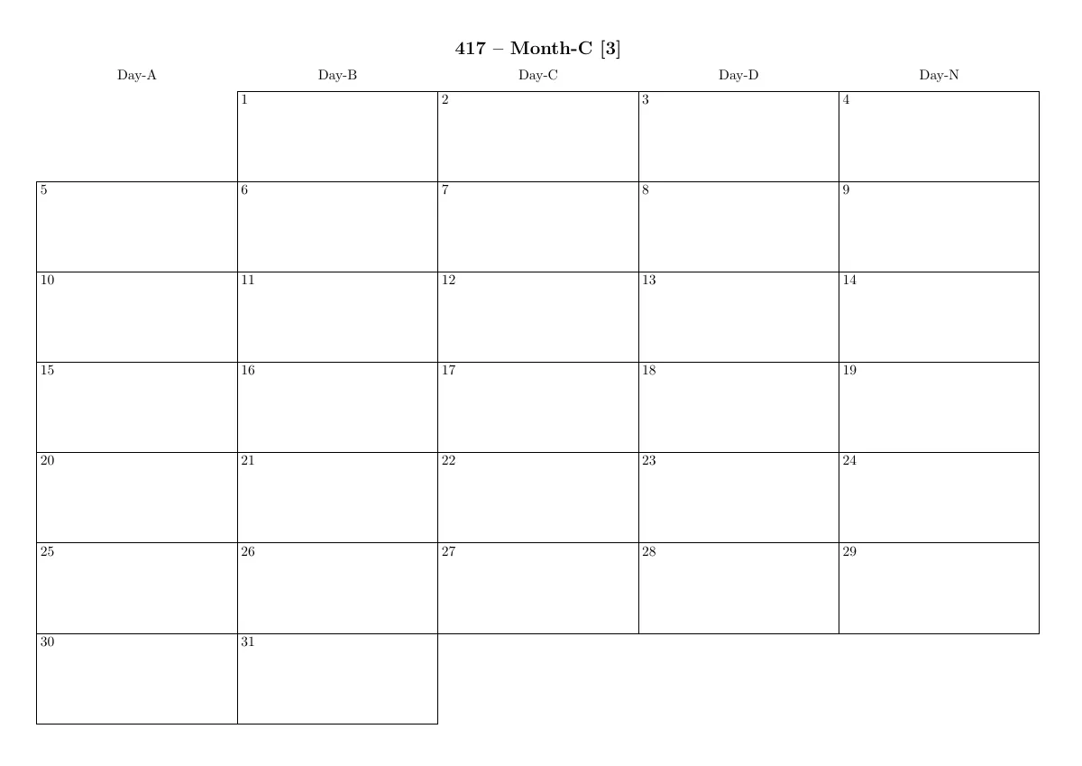 LaTeX-Vorlage Fantasy-Kalender-Generator, Seite 3 von 6