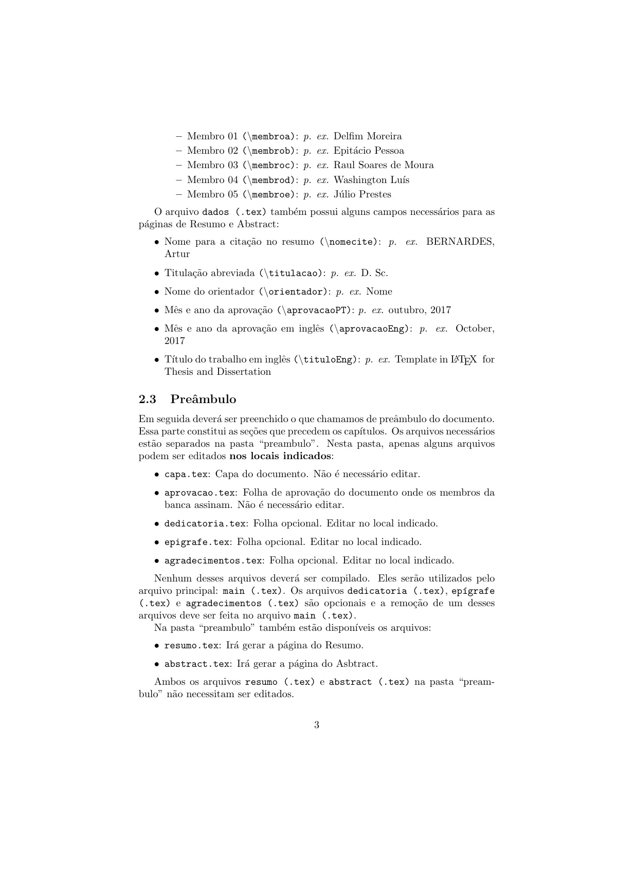 Universidade Federal de Viçosa thesis (ecothesis) LaTeX template, page 3 of 4