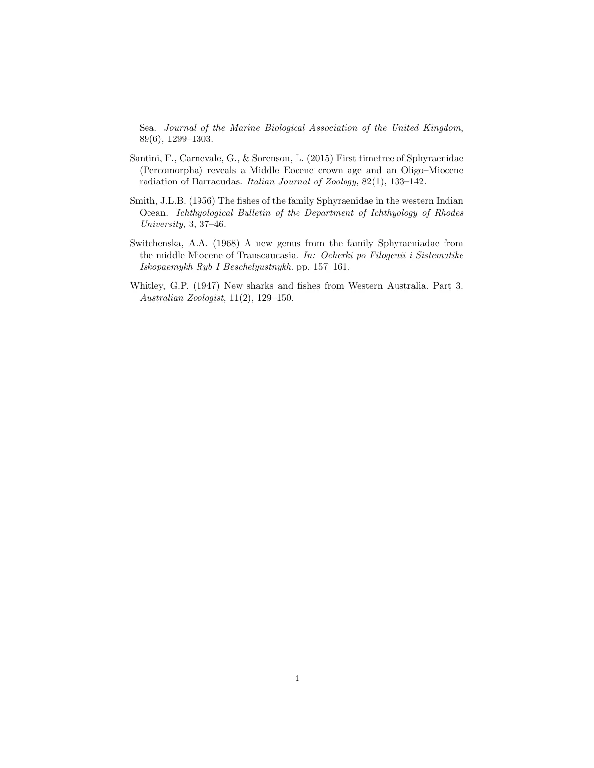 LaTeX-Vorlage Zootaxa-Manuskript mit taxonomischen Zitaten, Seite 4 von 4