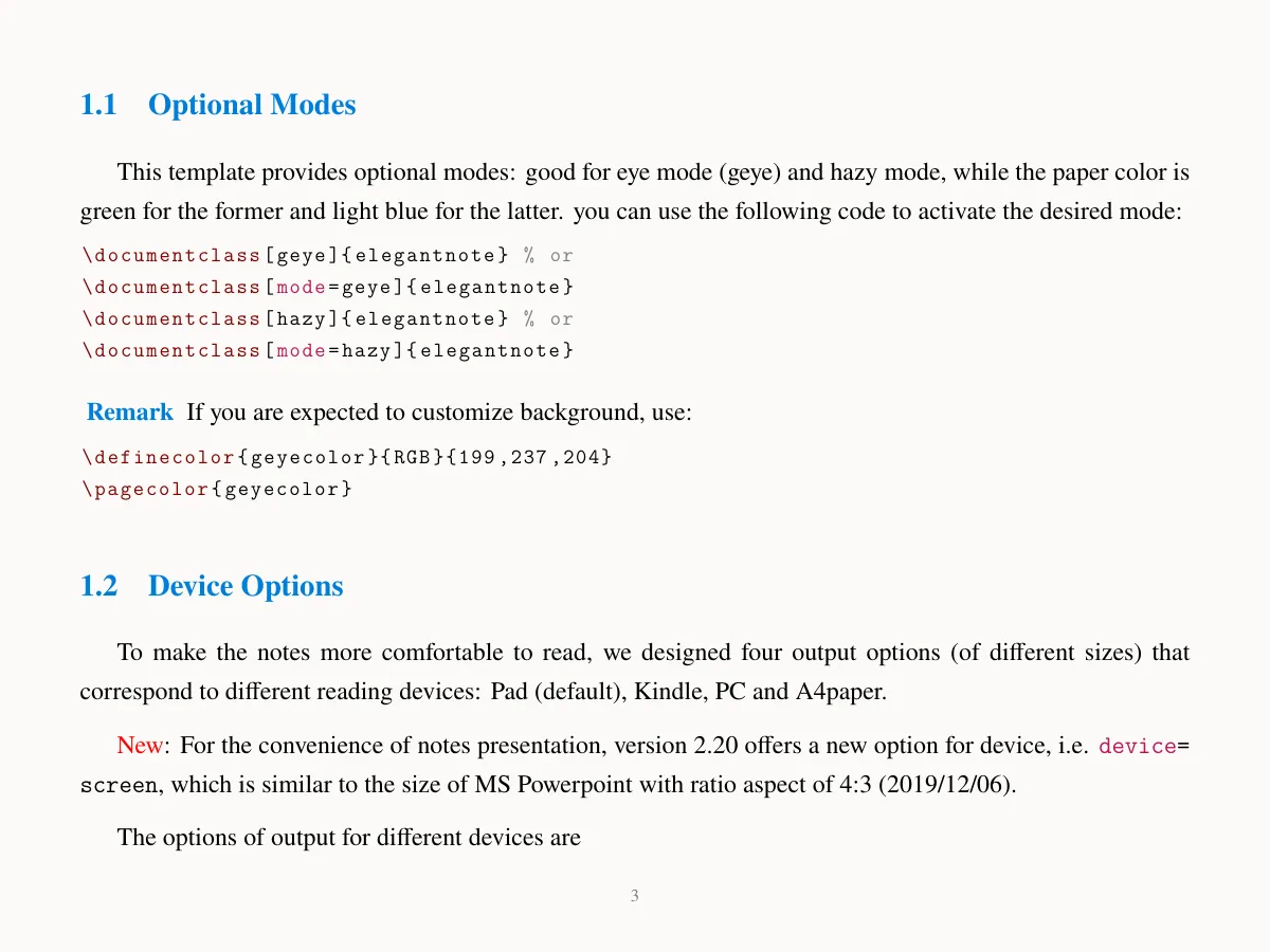 ElegantNote lecture and study notes LaTeX template, page 3 of 10