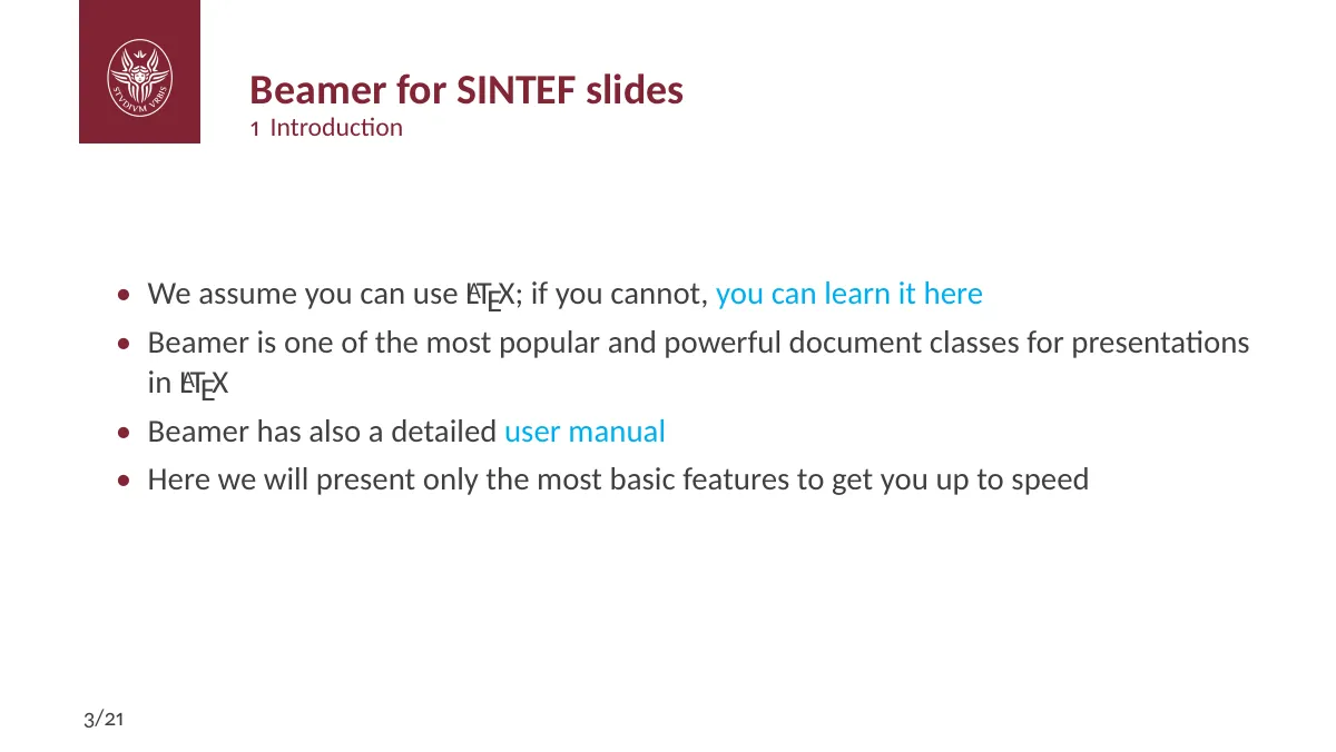 Sapienza University of Rome Beamer theme LaTeX template, page 4 of 25