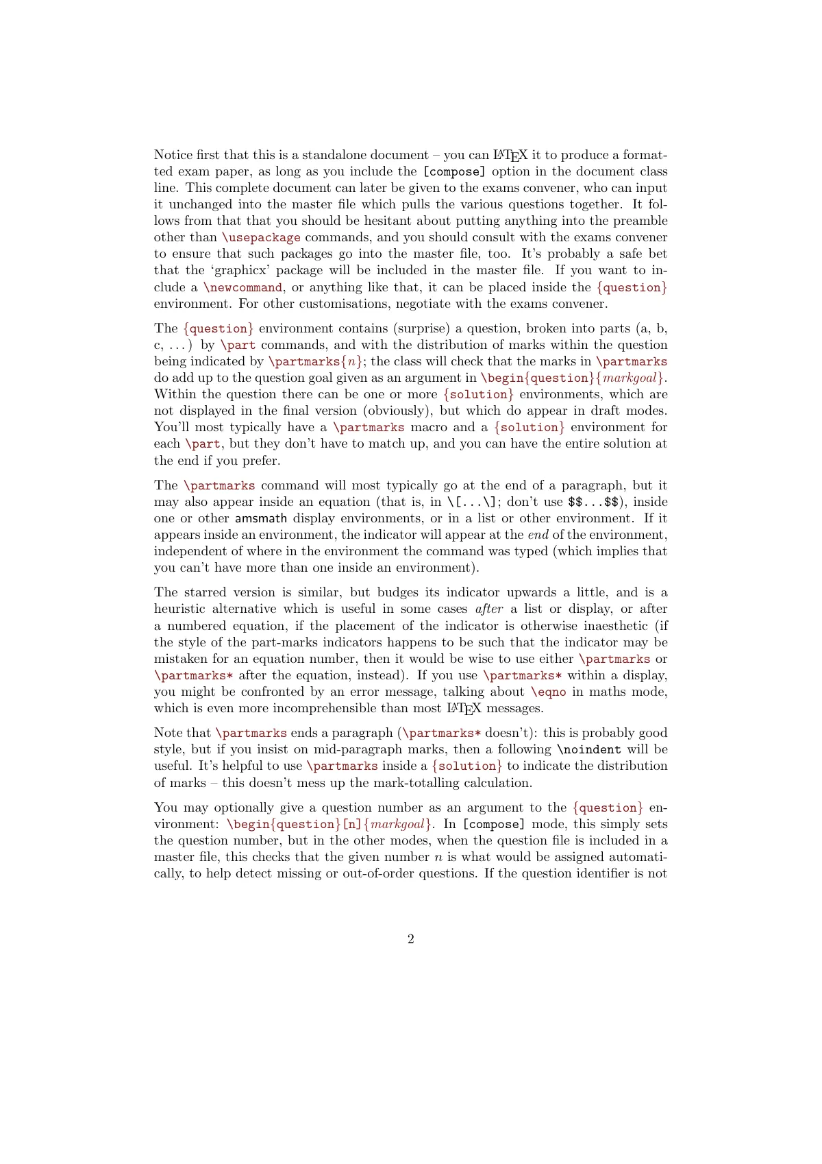 Notes for exam question authors (exam-n) LaTeX template, page 2 of 8