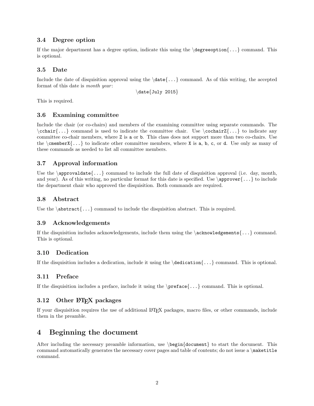 Modèle LaTeX Modèle de classe de thèse de la North Dakota State University, page 2 sur 5