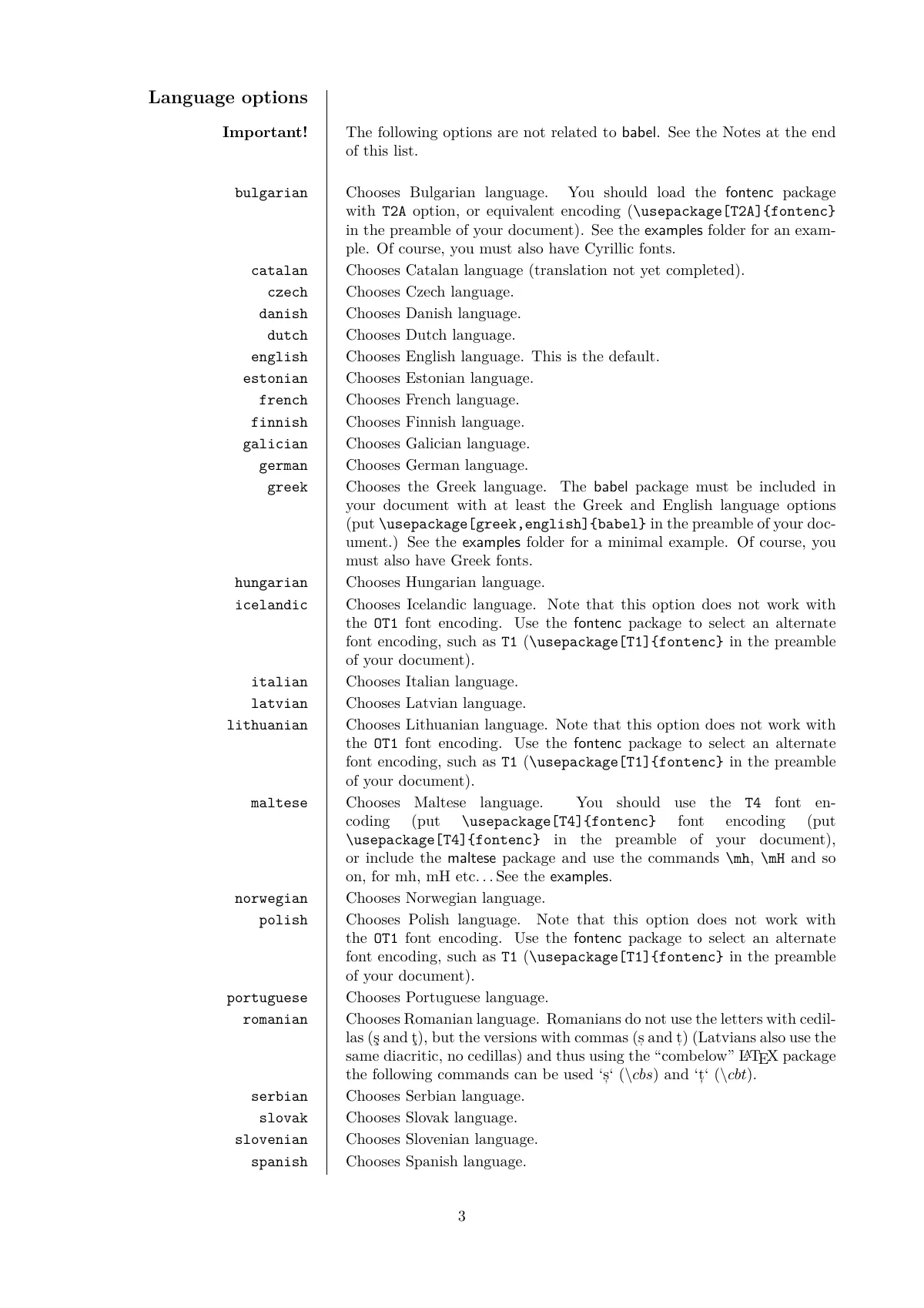Plantilla de LaTeX Manual de la clase europecv, página 3 de 17