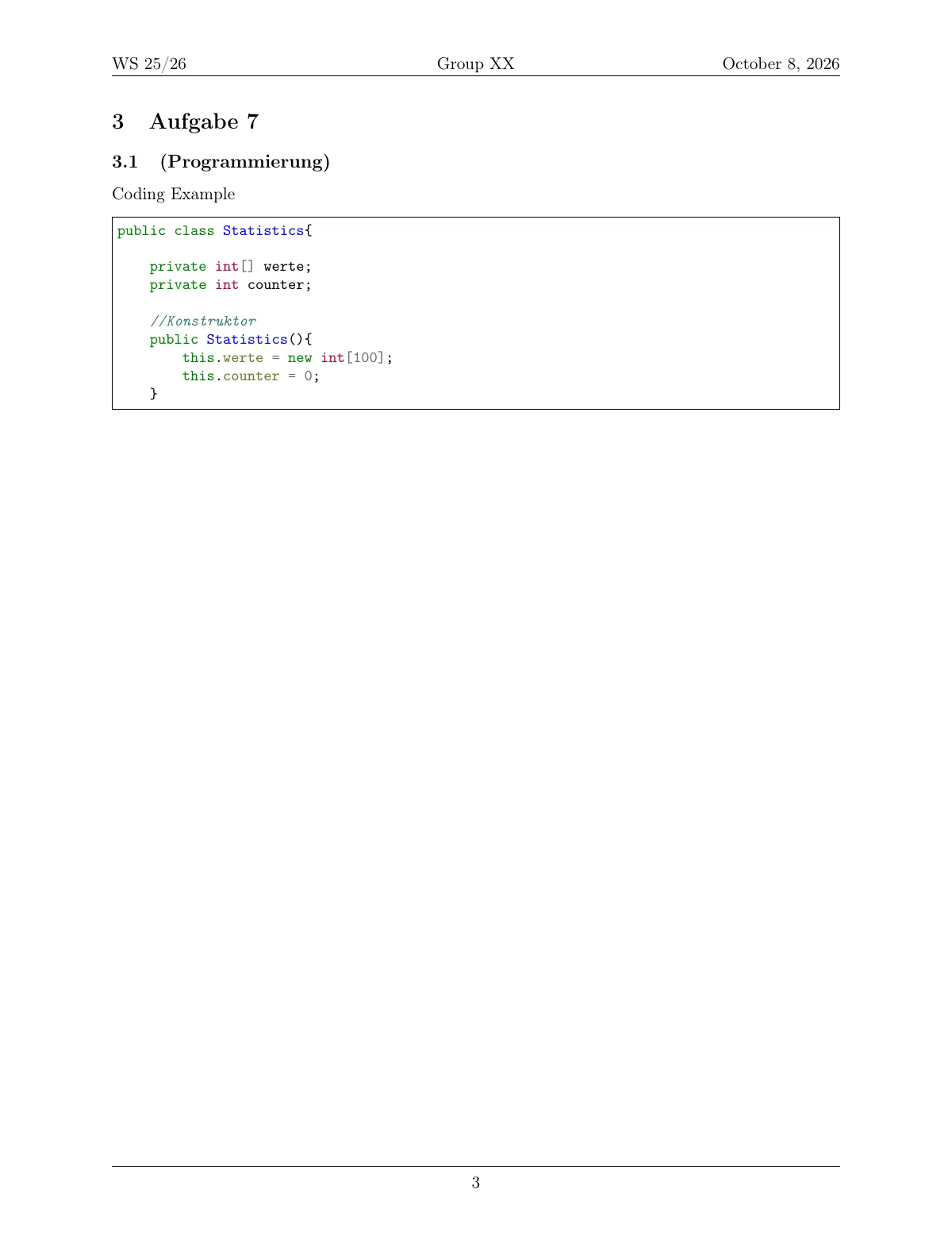 Computer science assignment LaTeX template, page 3 of 4