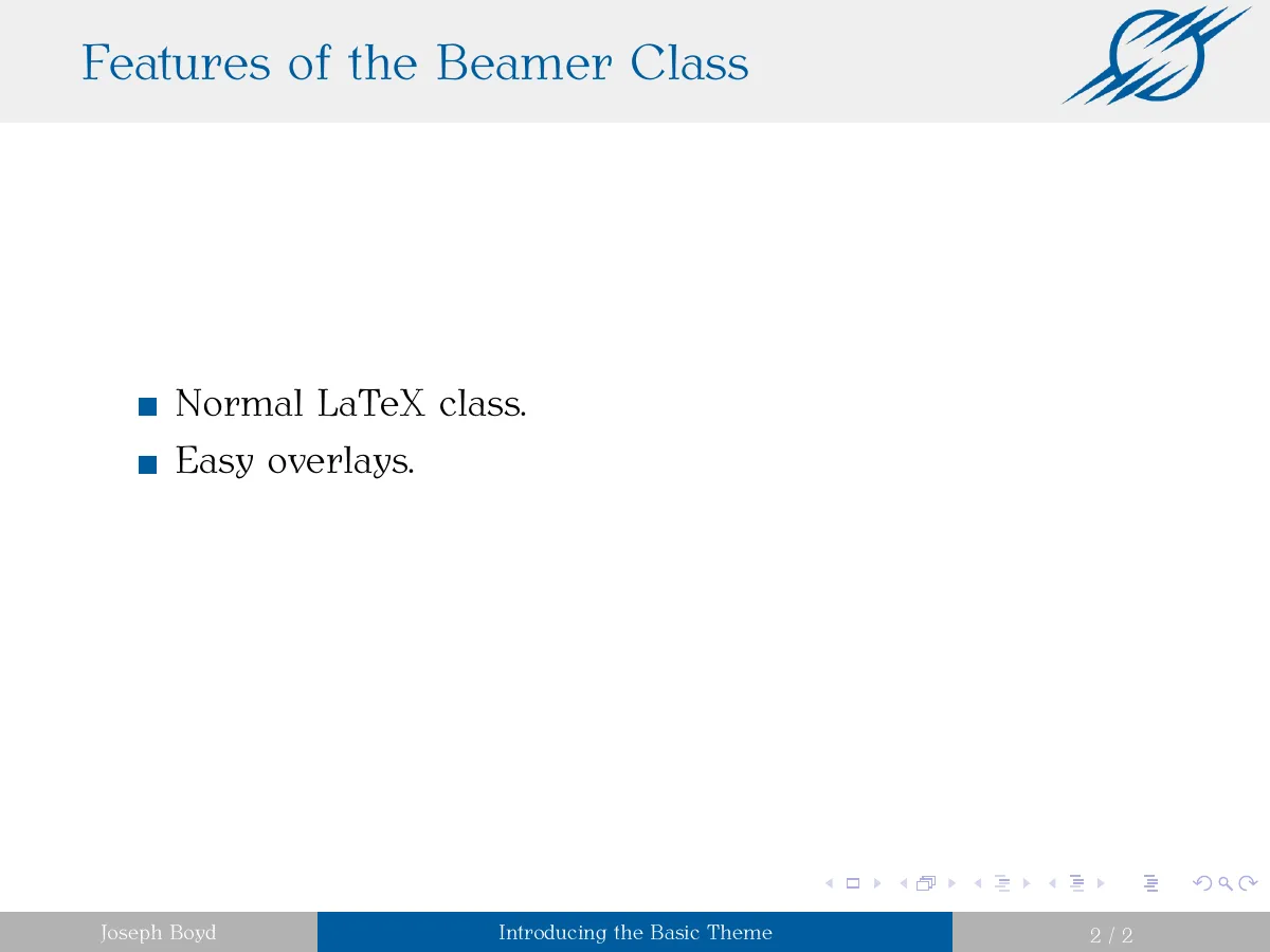 LaTeX-Vorlage Minimales Beamer-Theme (MINES Paris und Institut Curie), Seite 3 von 4