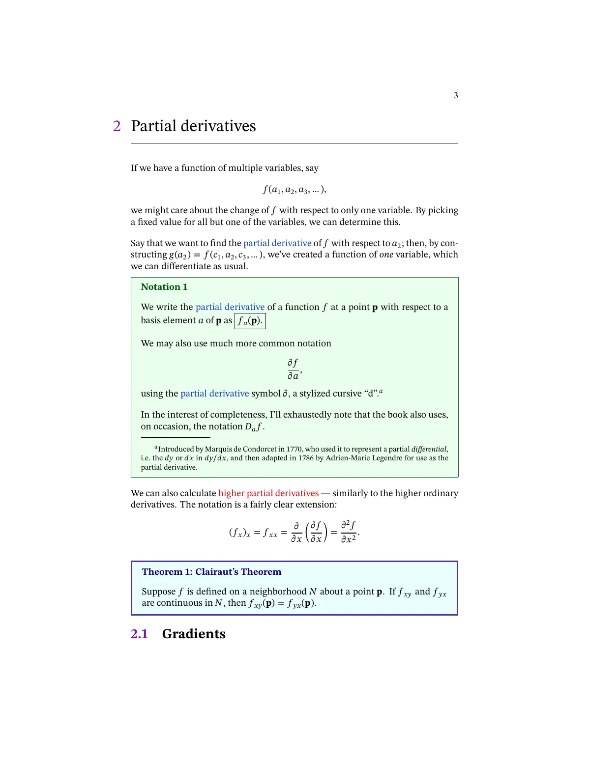 Multivariable calculus lecture notes with contents LaTeX template, page 3 of 14