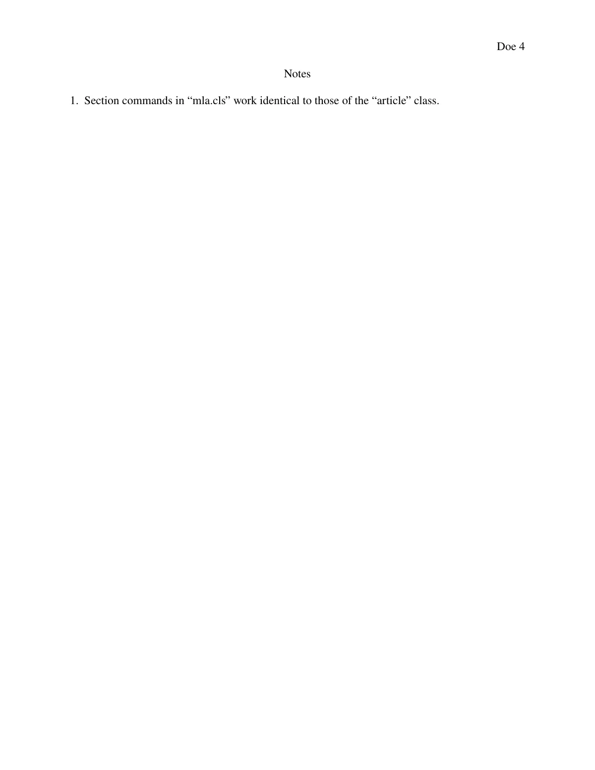 MLA format essay LaTeX template, page 4 of 5