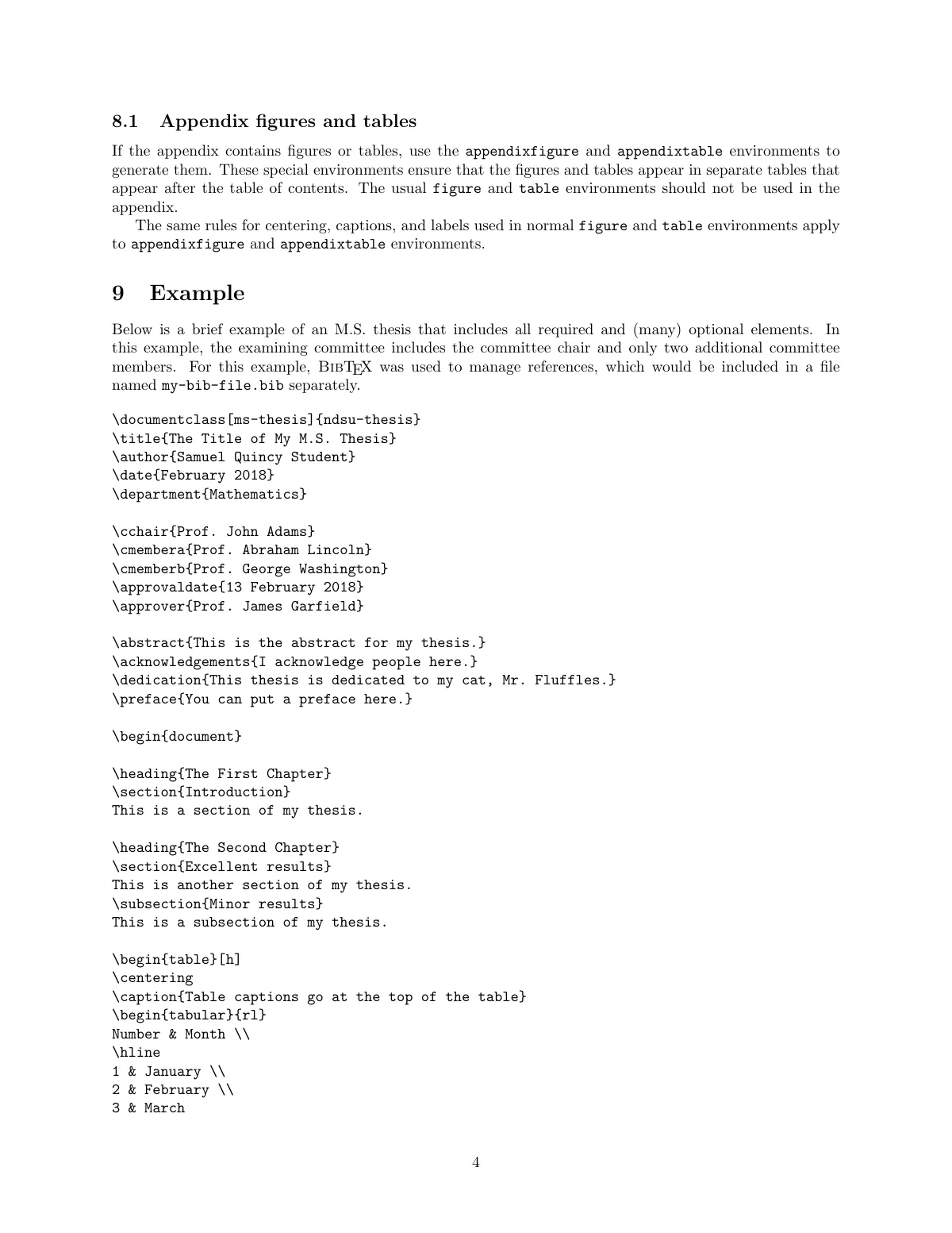 Modèle LaTeX Modèle de classe de thèse de la North Dakota State University, page 4 sur 5