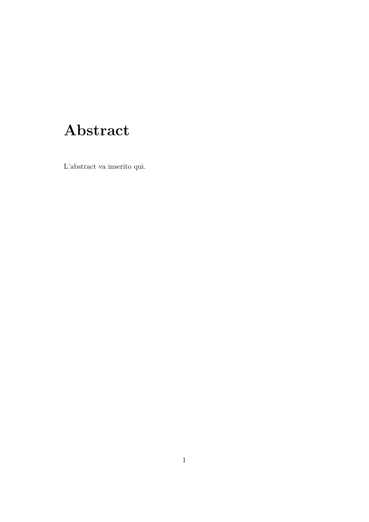 University of Catania computer science thesis, Italian LaTeX template, page 2 of 7