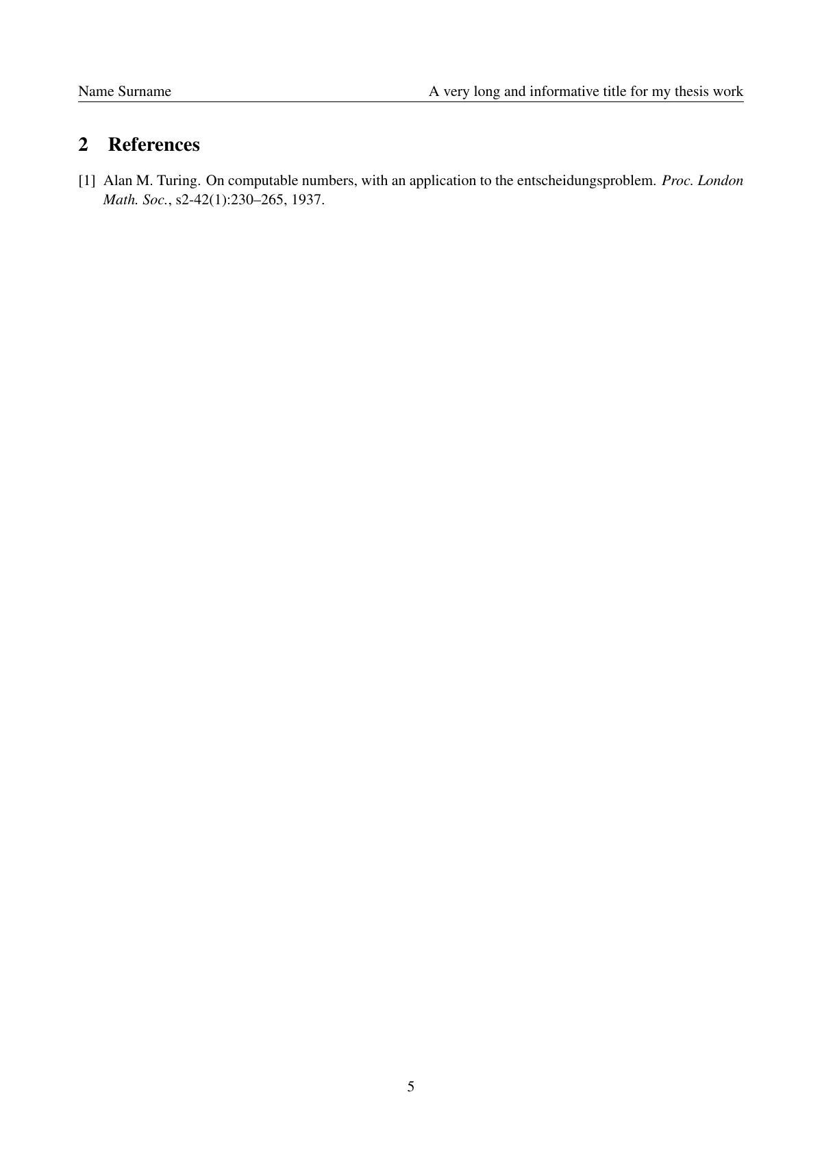 Modèle LaTeX Mémoire de bachelor en informatique de l'École Polytechnique, page 5 sur 6