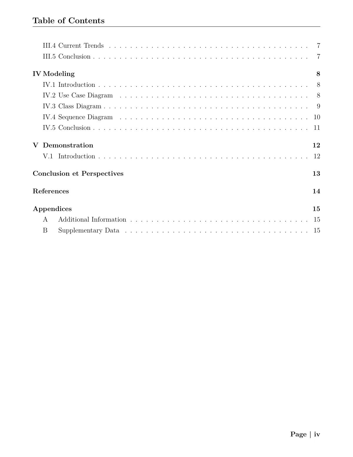 End-of-studies project (PFE) report, FSTT Tangier LaTeX template, page 5 of 25