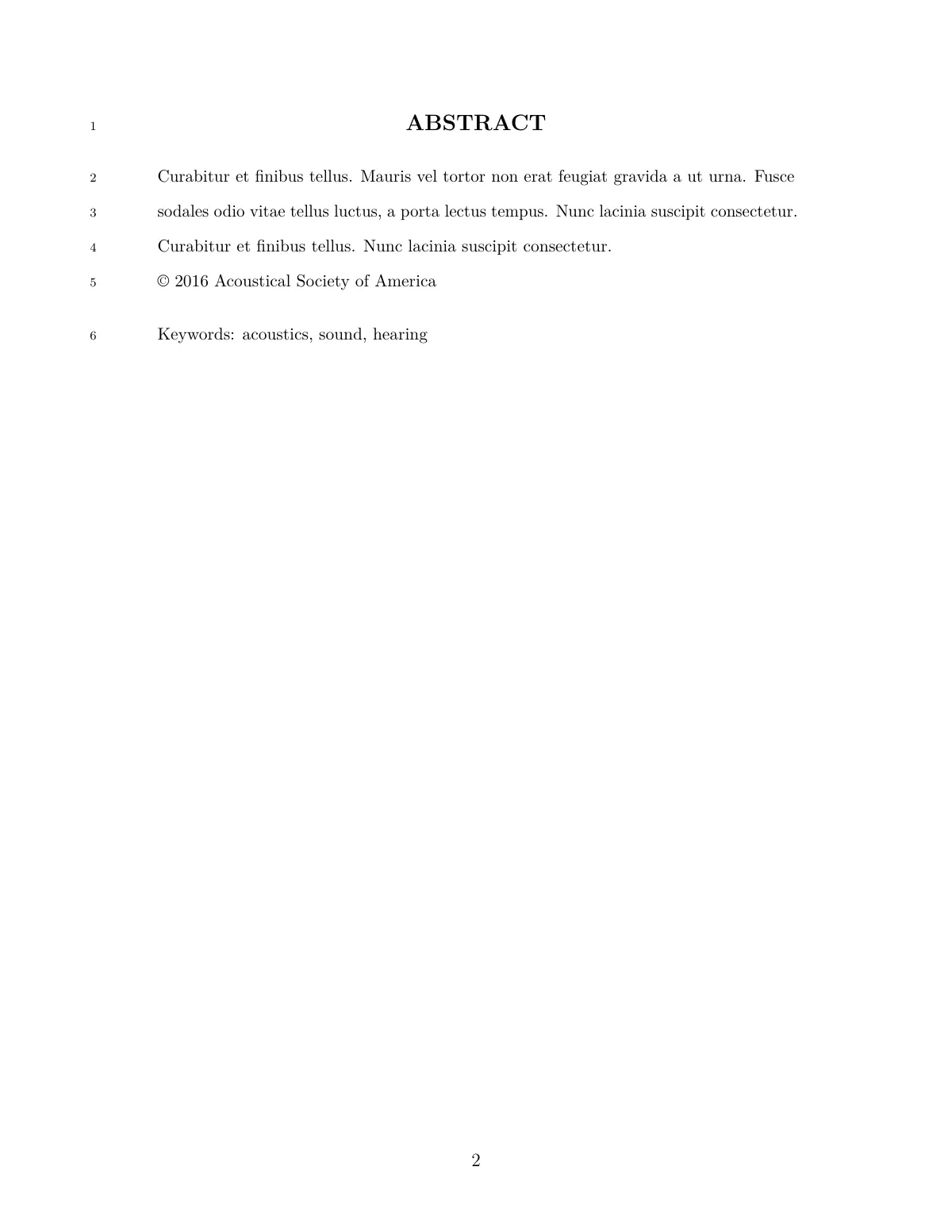 LaTeX-Vorlage JASA submission, Markdown-friendly, Seite 2 von 9