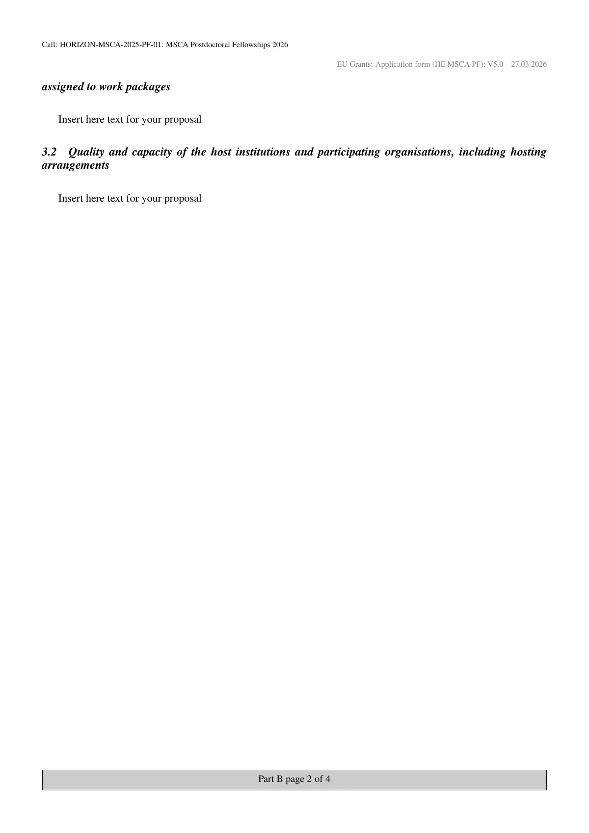 LaTeX-mallen MSCA Postdoctoral Fellowship-ansökan, del B-1, sida 2 av 4