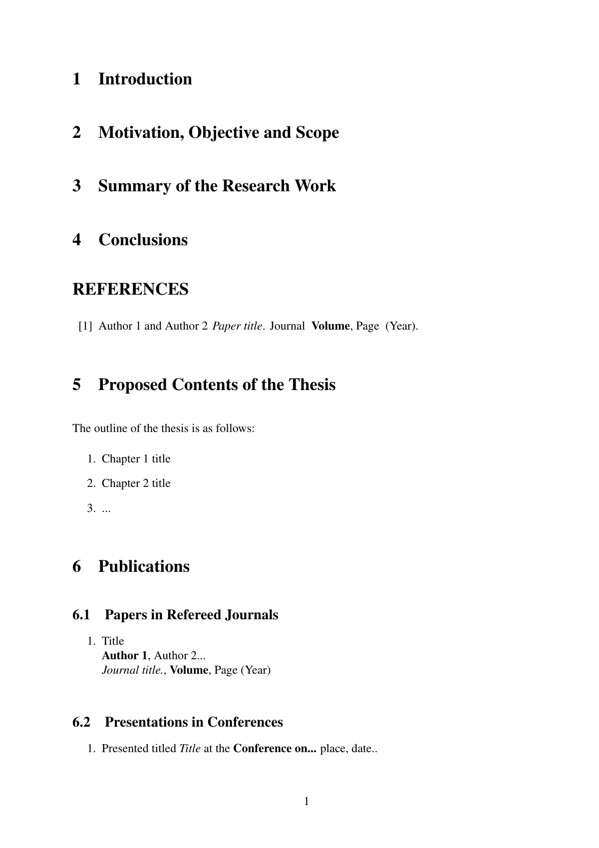 Modèle LaTeX Thèse et synopsis IIT Delhi, page 2 sur 2