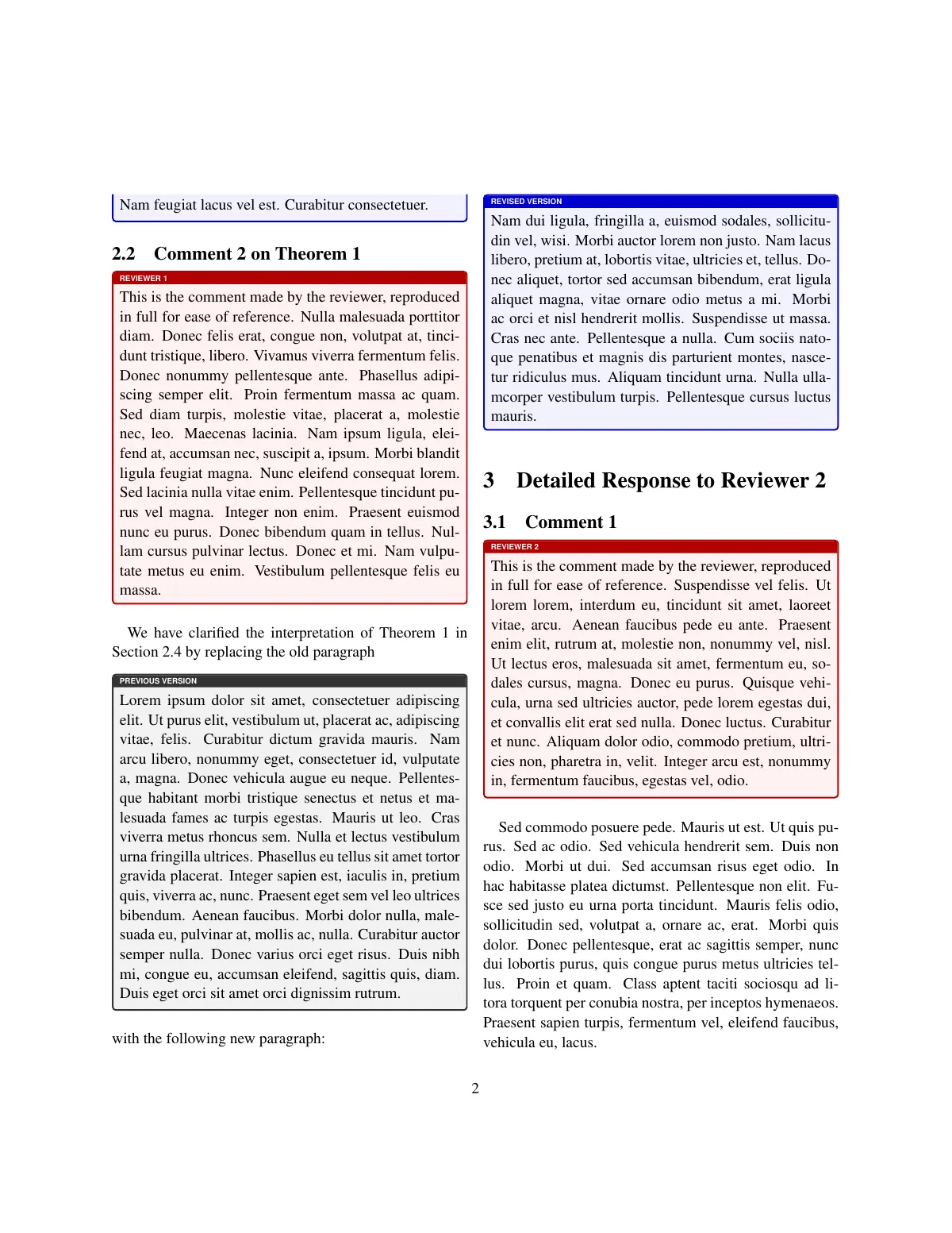 LaTeX-Vorlage Antwort an Gutachter und Korrekturen, Seite 2 von 3