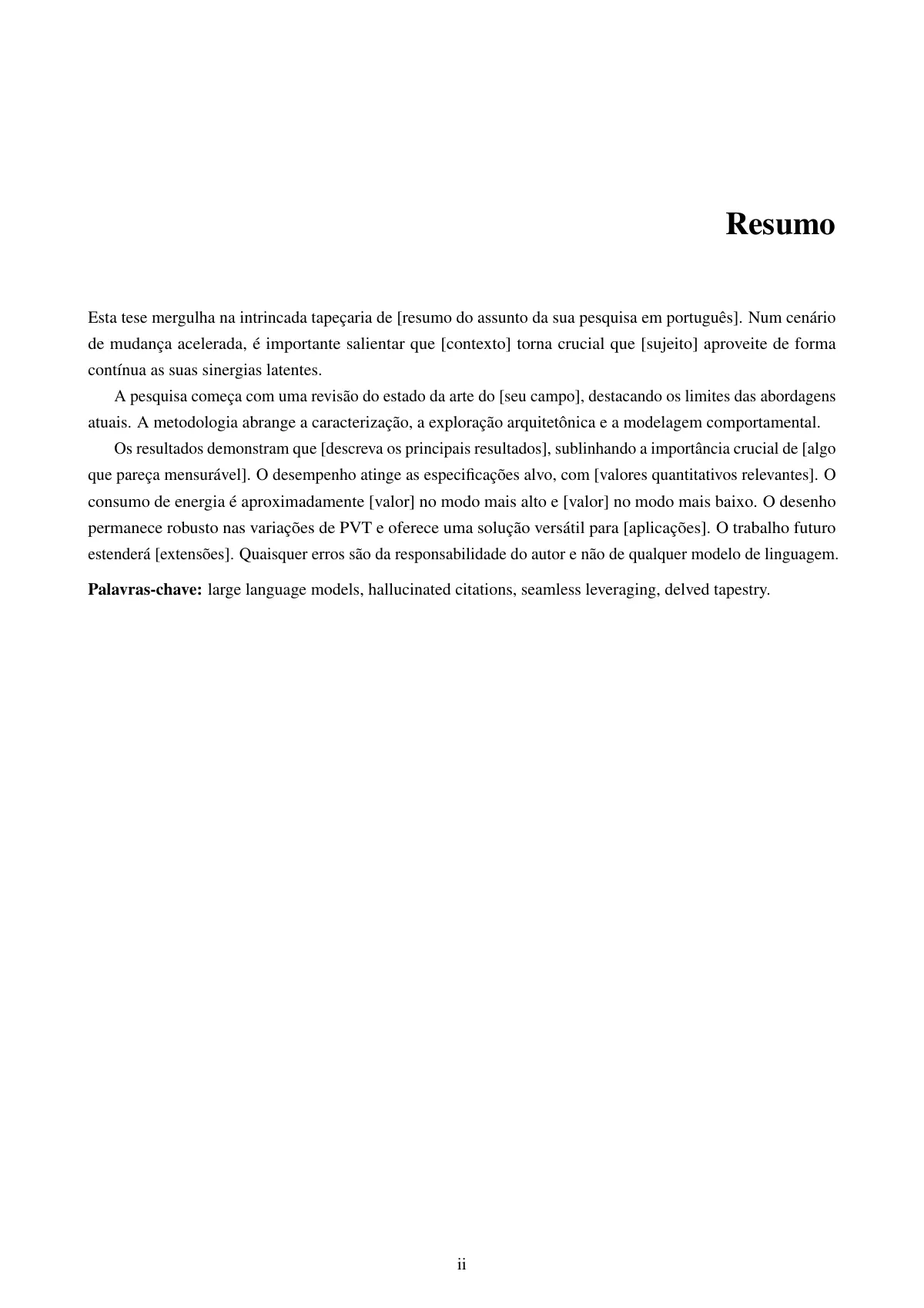 Modèle LaTeX Mémoire de master, NOVA FCT, page 5 sur 28