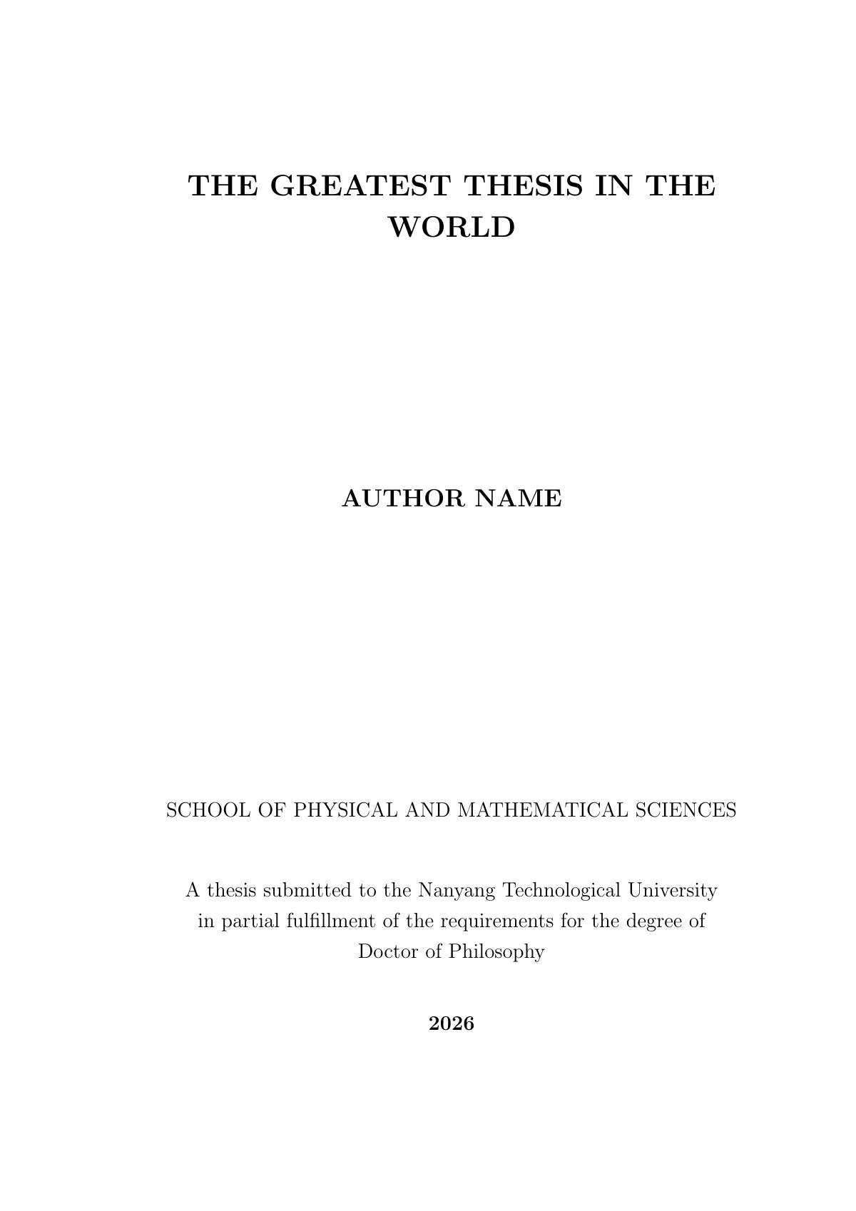 LaTeX-mallen PhD thesis, Nanyang Technological University, sida 3 av 33