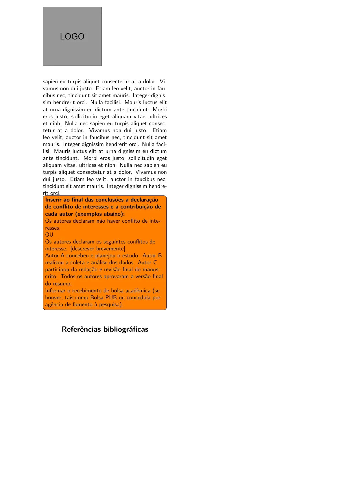 LaTeX-Vorlage SIICUSP-Abstract, Symposium der Universität von São Paulo, Seite 2 von 2
