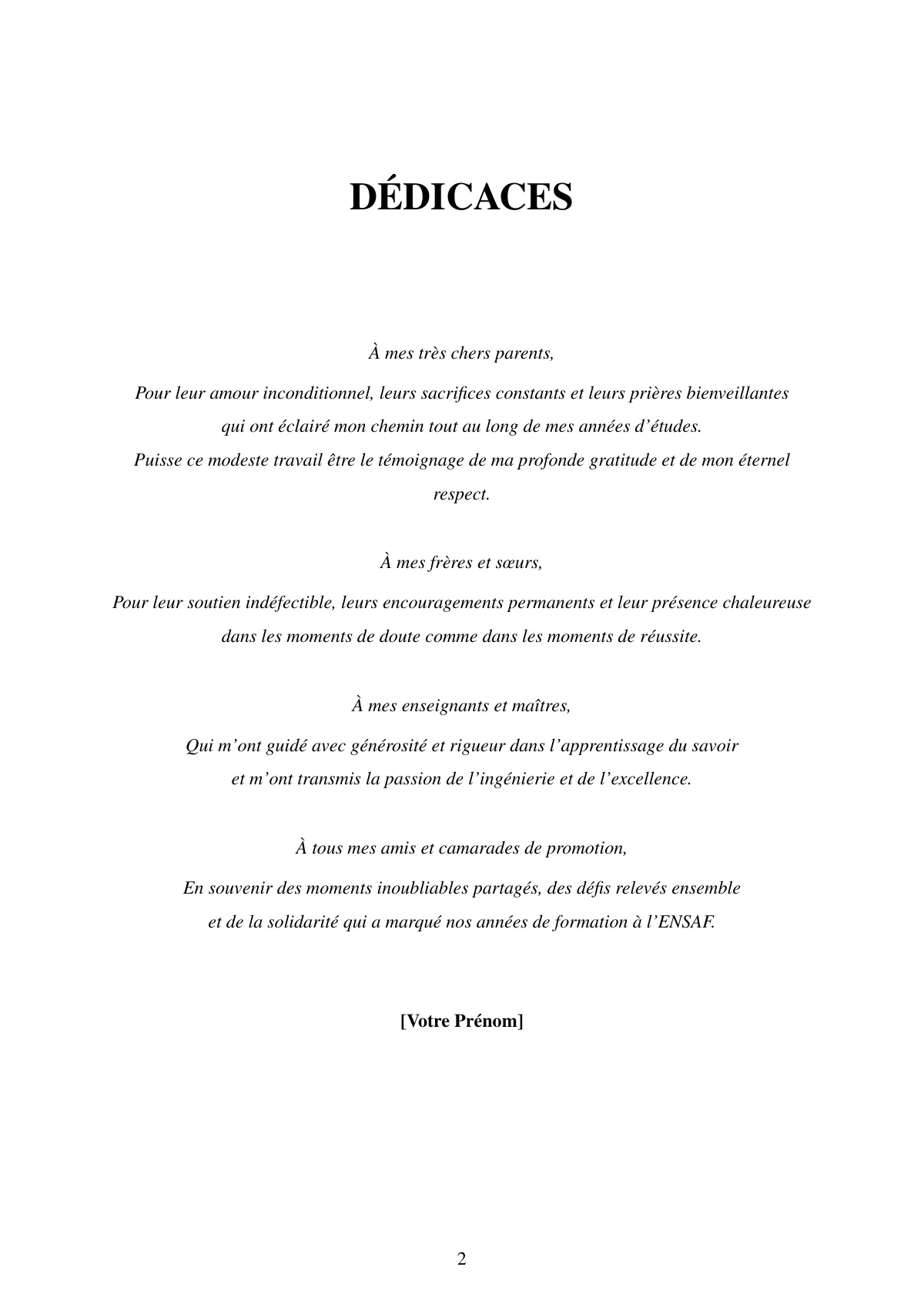 ENSA Fès internship and final-year engineering report LaTeX template, page 2 of 37