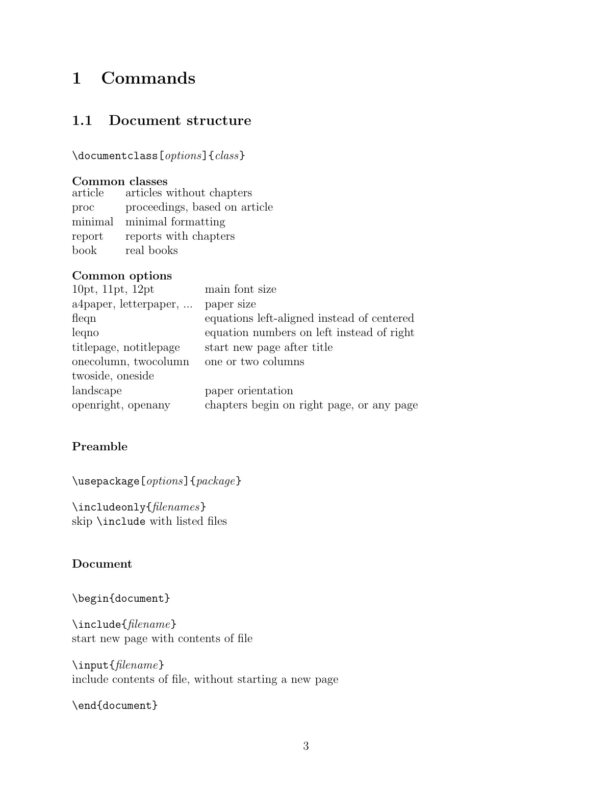 LaTeX quick reference guide LaTeX template, page 3 of 32