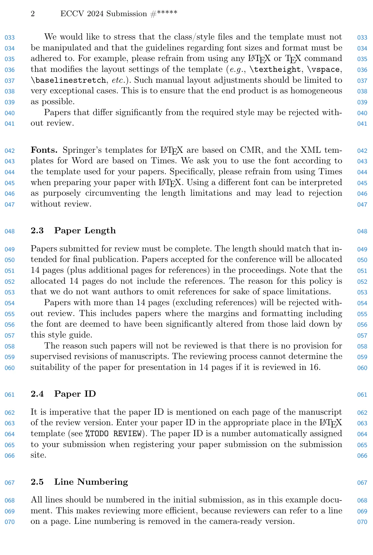 Plantilla de LaTeX Envío de artículo para ECCV 2024 (Springer LNCS), página 2 de 15