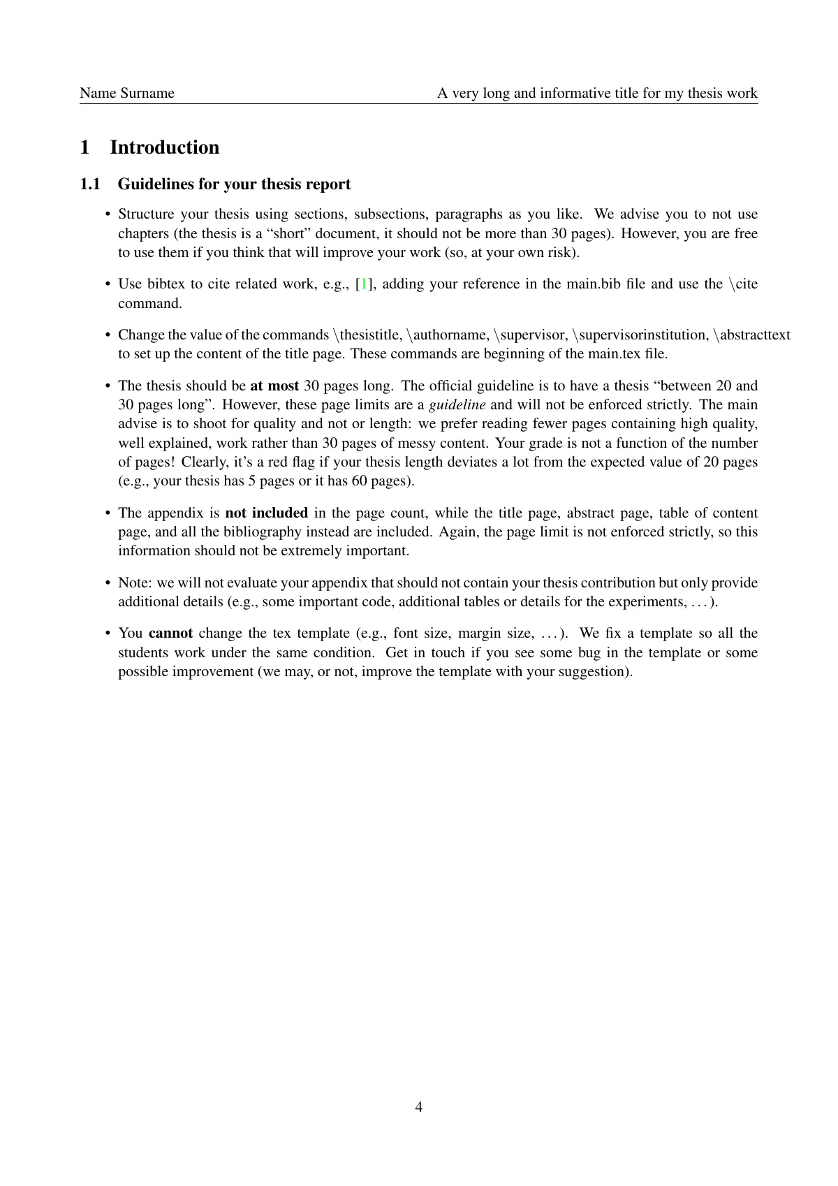 Modèle LaTeX Mémoire de bachelor en informatique de l'École Polytechnique, page 4 sur 6