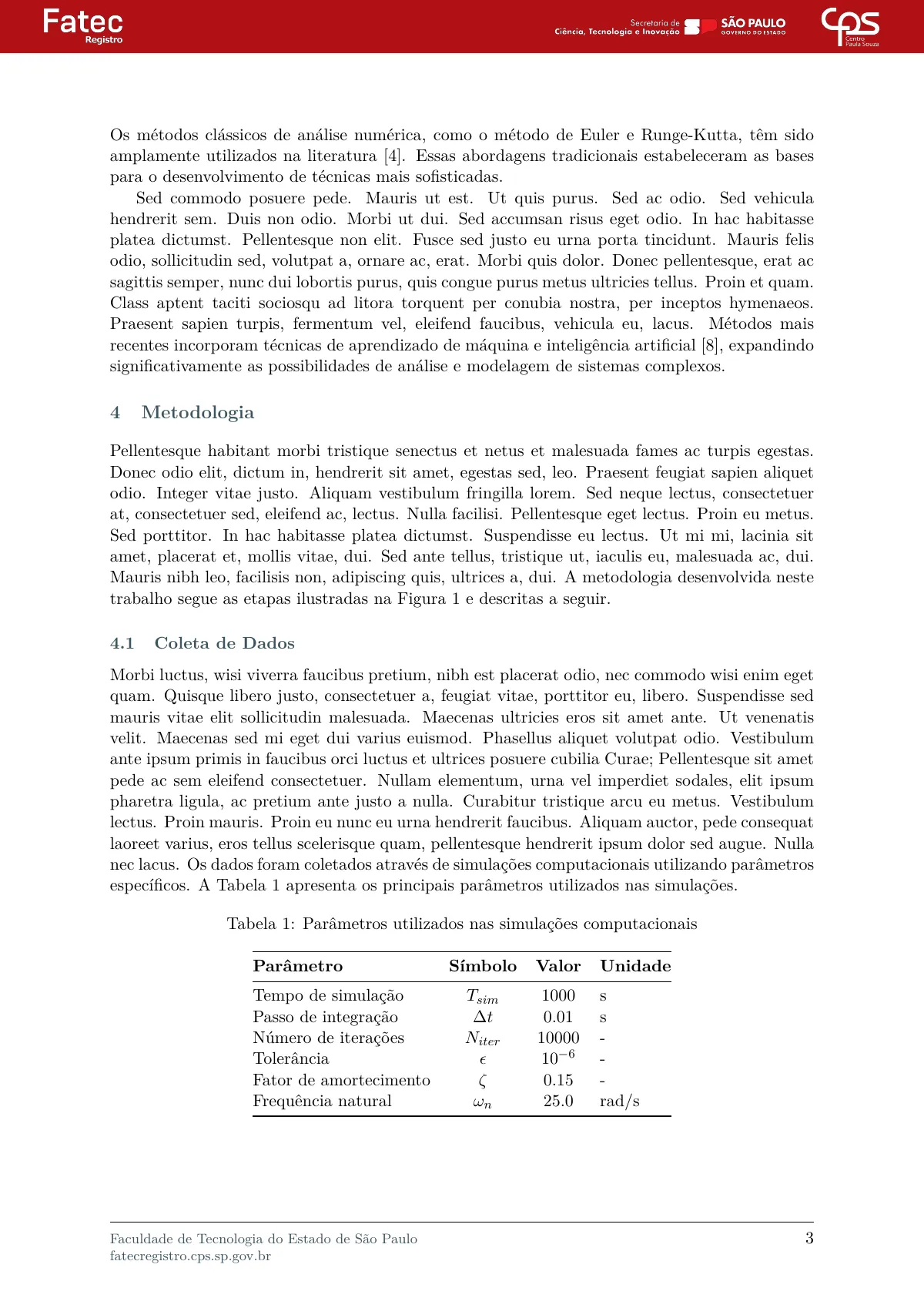 Plantilla de LaTeX Artículo científico, FATEC Registro, página 3 de 7