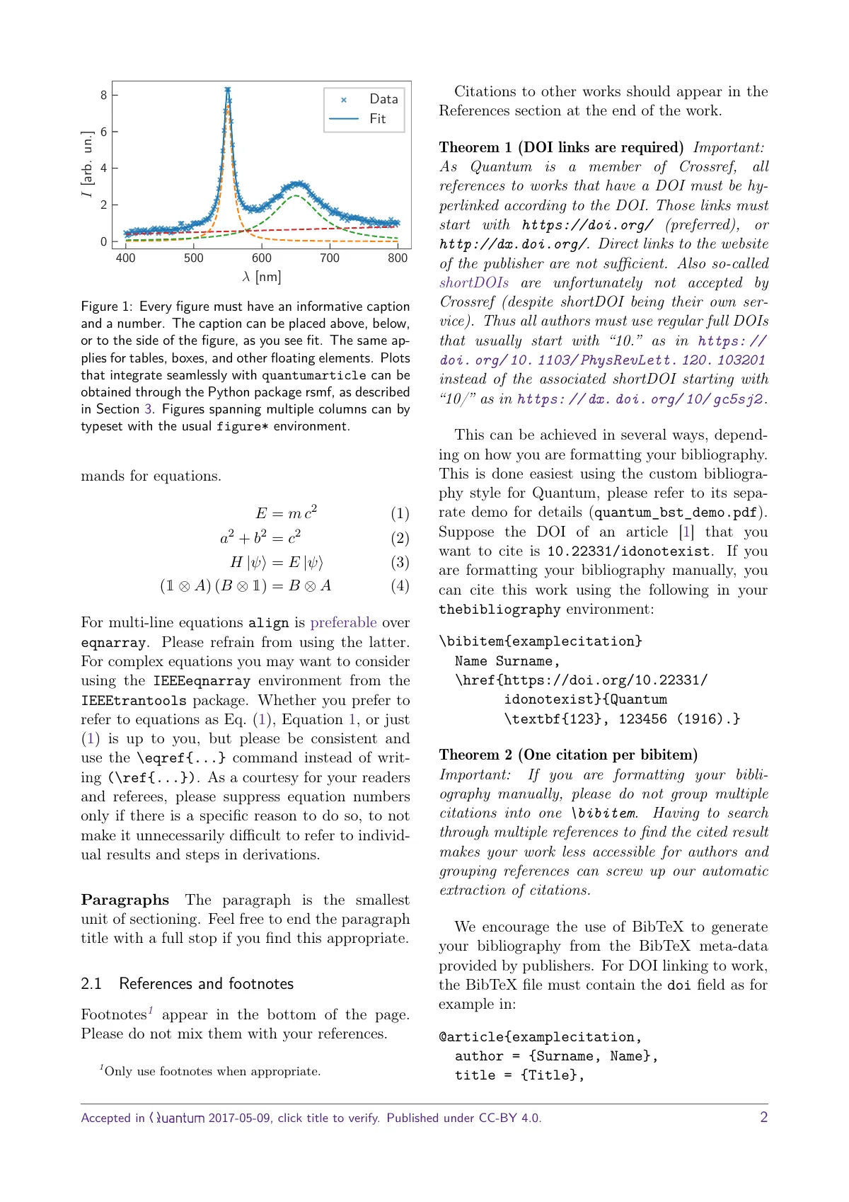 Quantum journal article LaTeX template, page 2 of 5