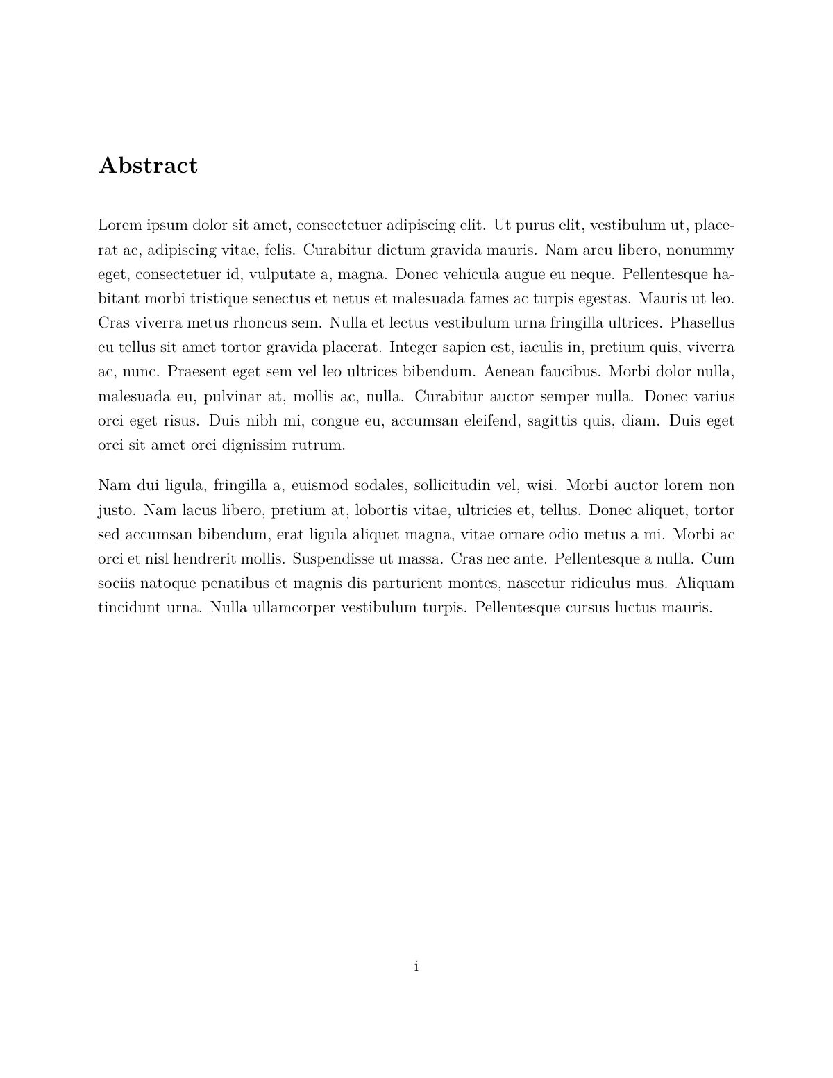 Modèle LaTeX Rapport de projet de master de l'Oregon State University, page 2 sur 15
