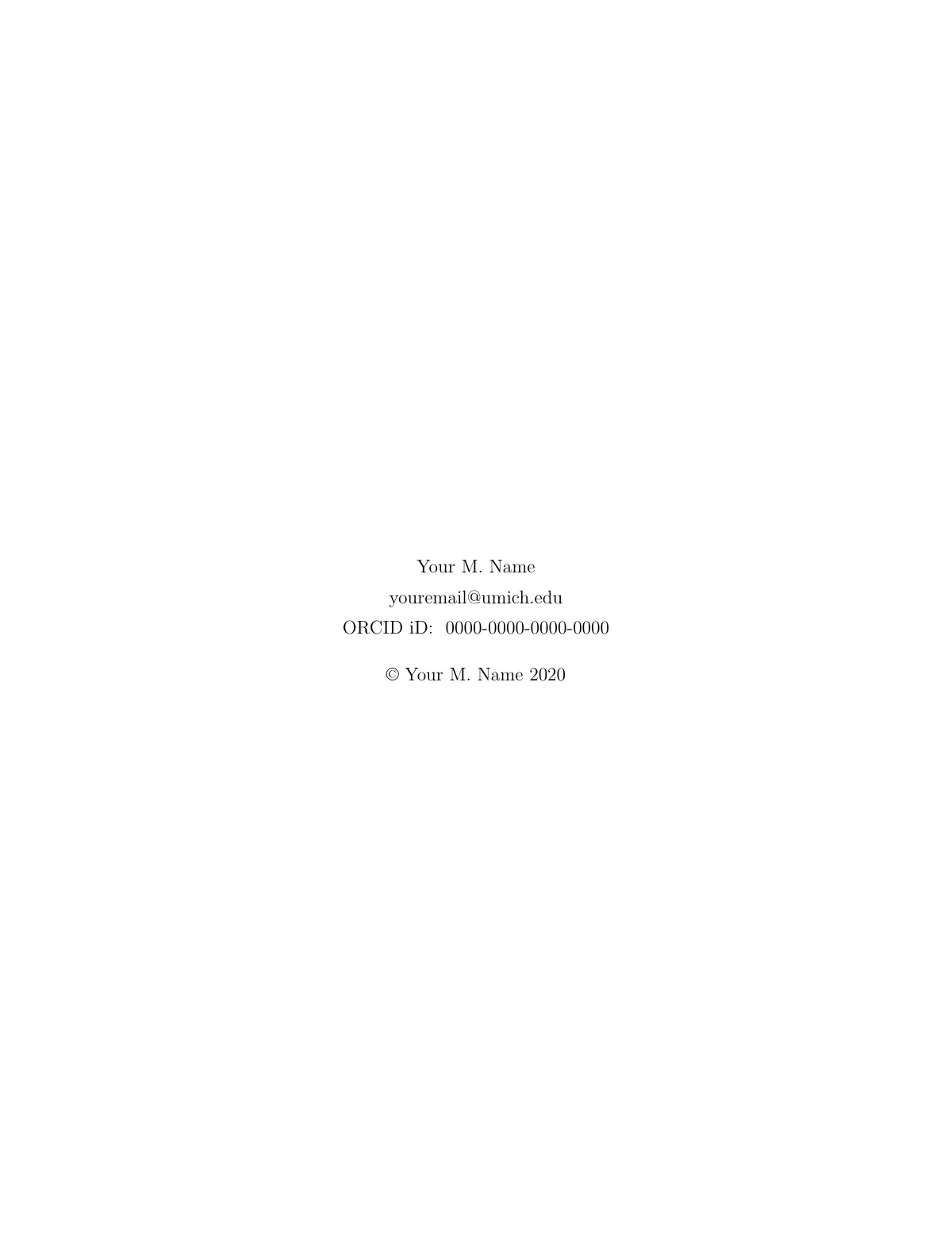 University of Michigan Rackham dissertation LaTeX template, page 3 of 25