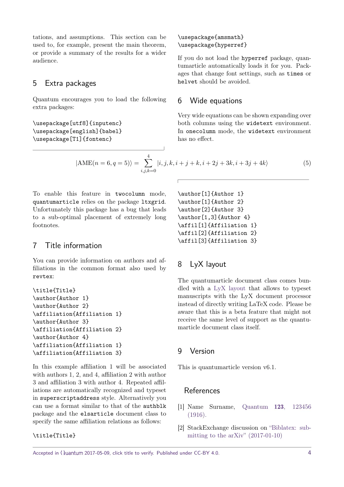 Quantum journal article LaTeX template, page 4 of 5