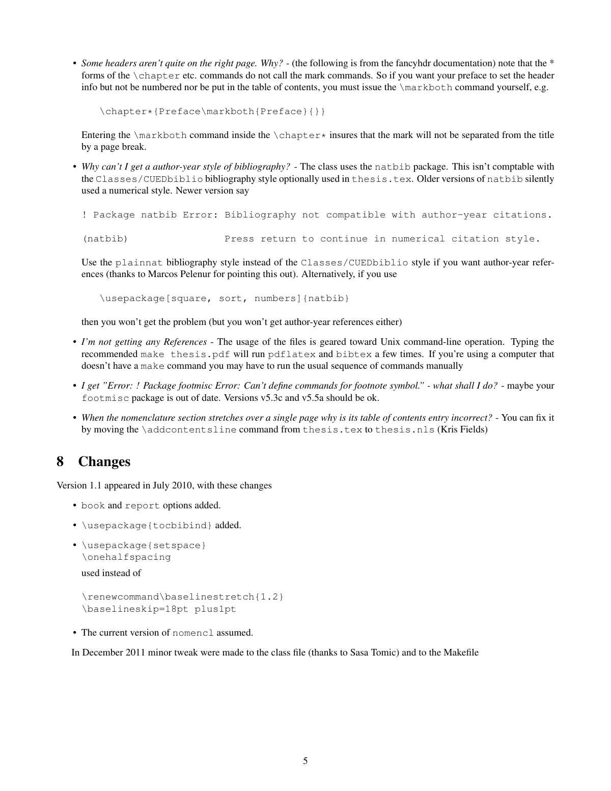 Modèle LaTeX Thèse style Cambridge CUED avec chapitres et annexes, page 5 sur 5
