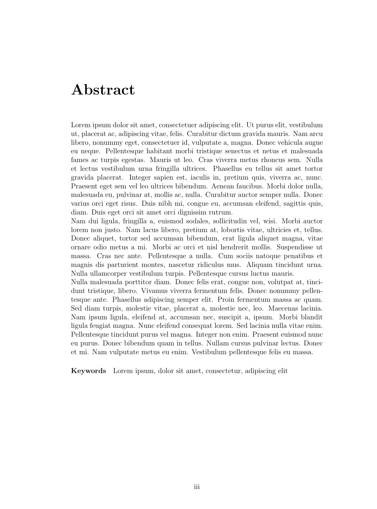 Ca' Foscari University of Venice master's thesis LaTeX template, page 3 of 8