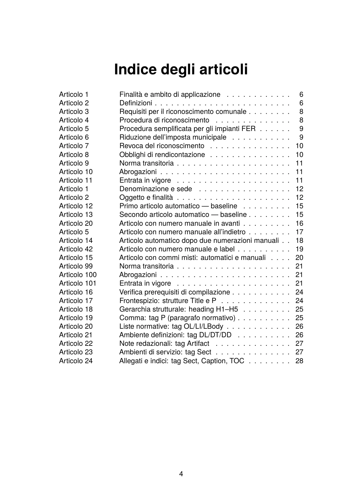 LaTeX-Vorlage Italienische kommunale Verordnung (attinormativi), Seite 5 von 29