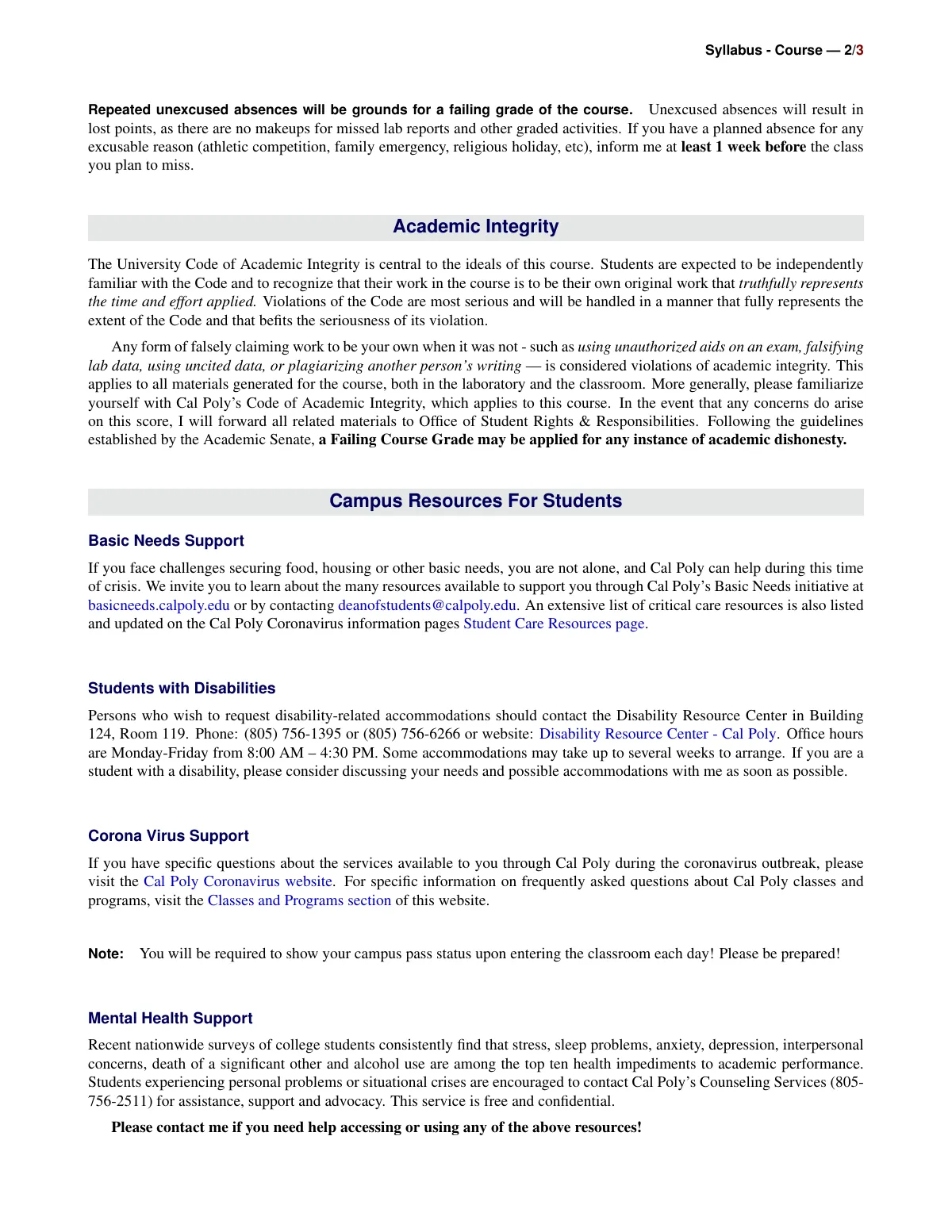 Course syllabus article LaTeX template, page 2 of 3